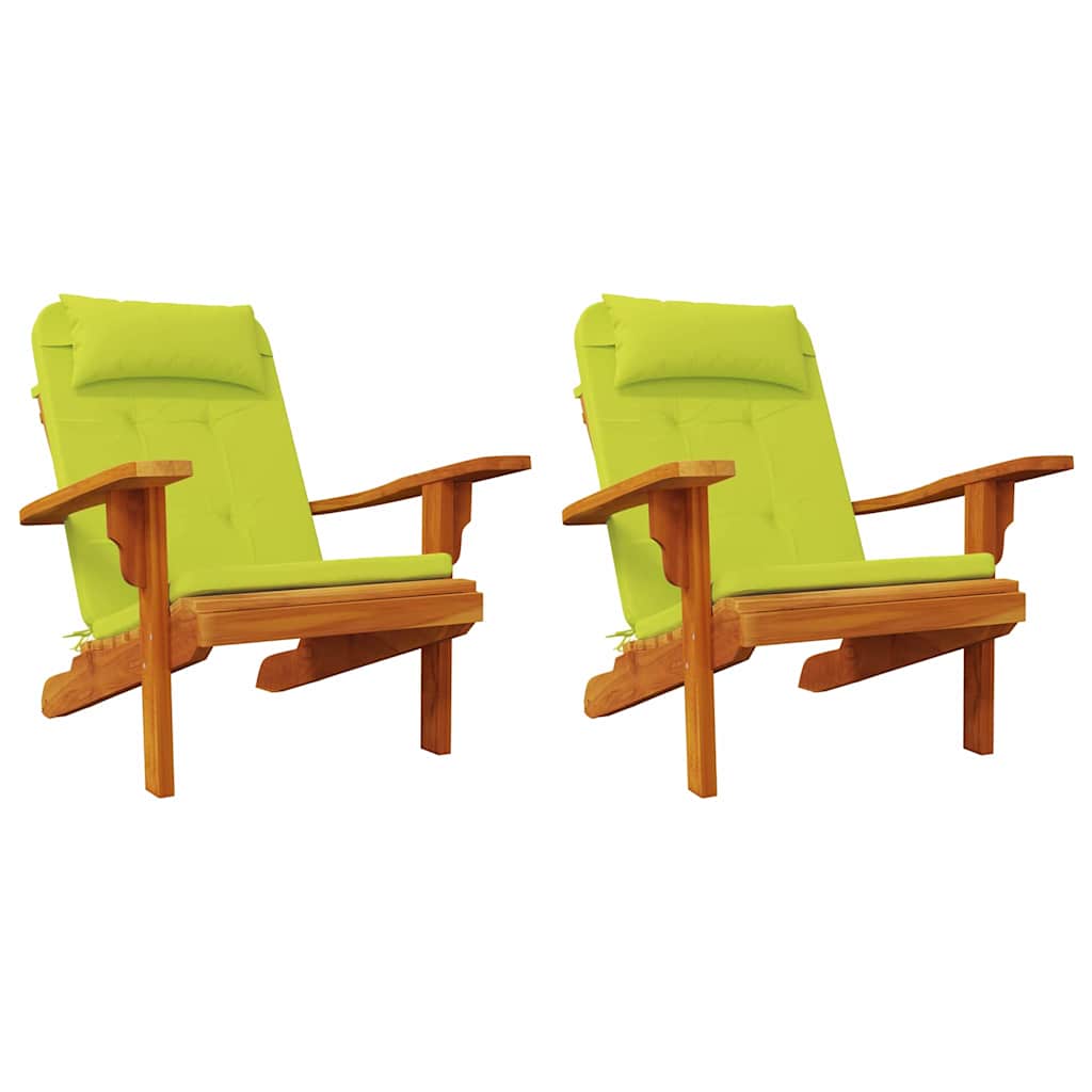 Poduszki na krzesła Gładki 2 pcs Jasnozielony 58 x 77 x 4,5 cm