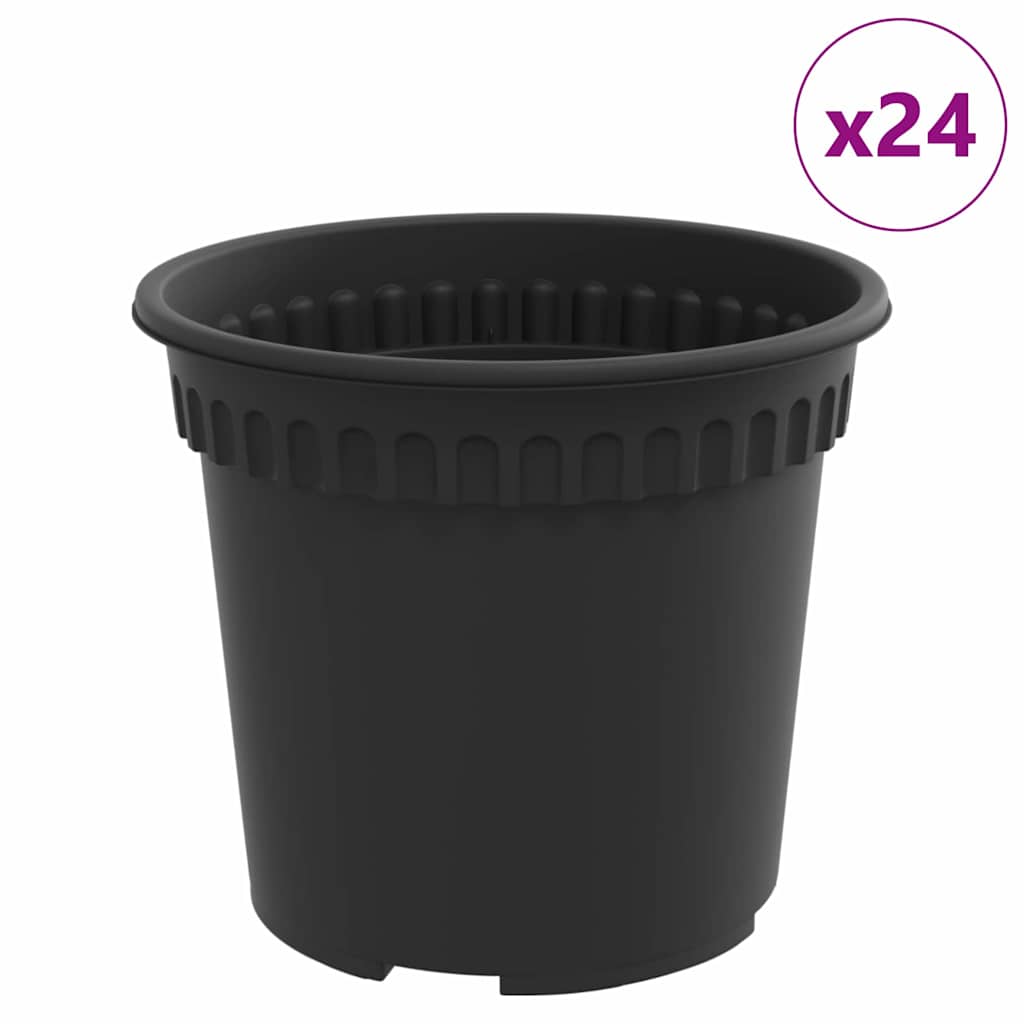 Okrągła doniczka na kwiaty 24 pcs Czarny Ø 15 x 12 cm