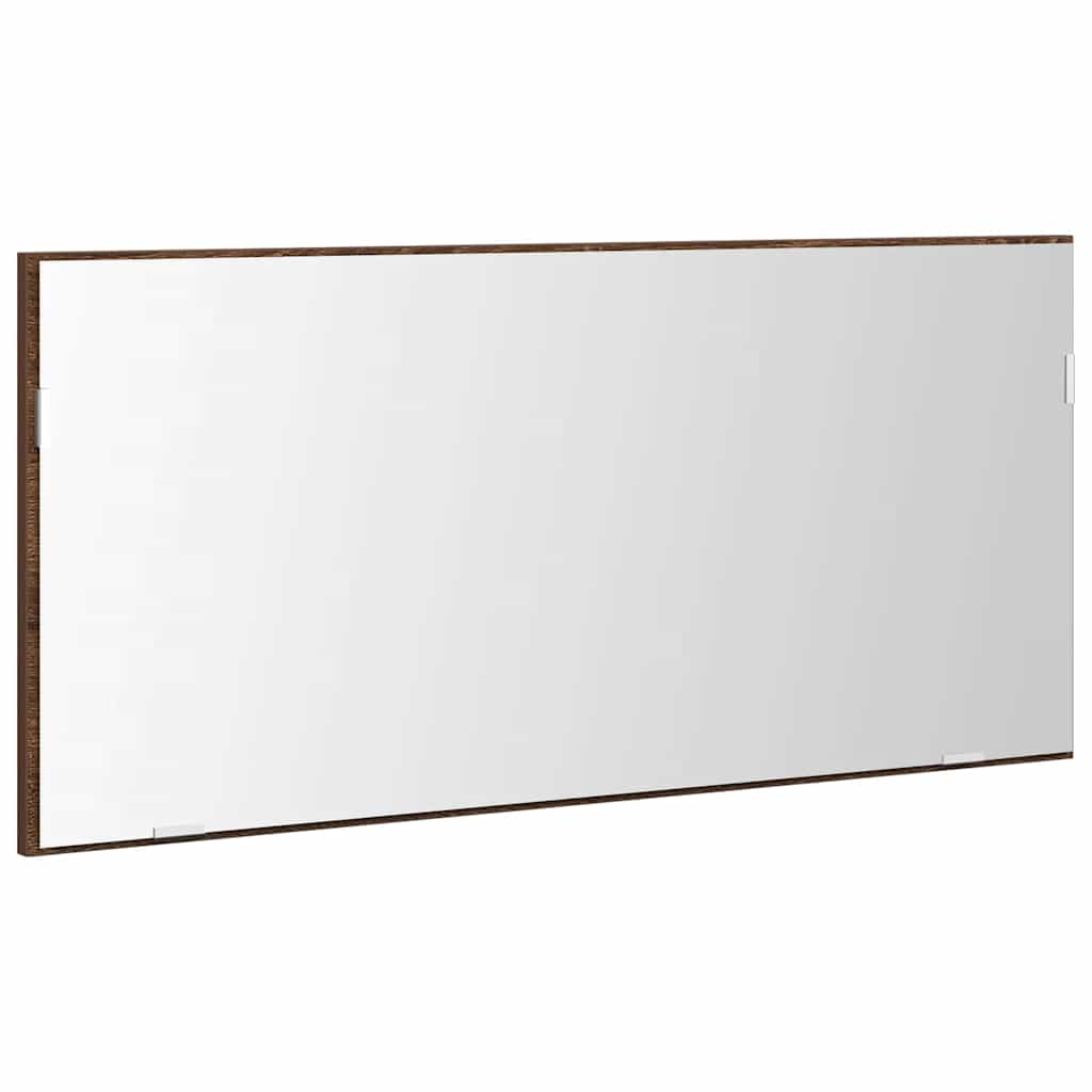 Lustro Brązowy dąb 80 x 37 cm Szkło i drewno inżynieryjne