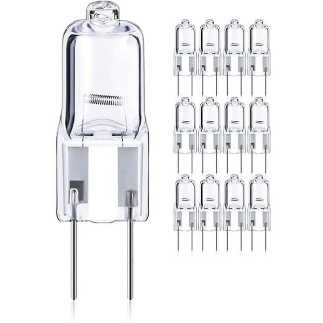 12 x 50W GY6.35/G6.35 ściemnialnych żarówek halogenowych, 12V T4 G6.35, trzonek dwubiegunowy, 820 lm