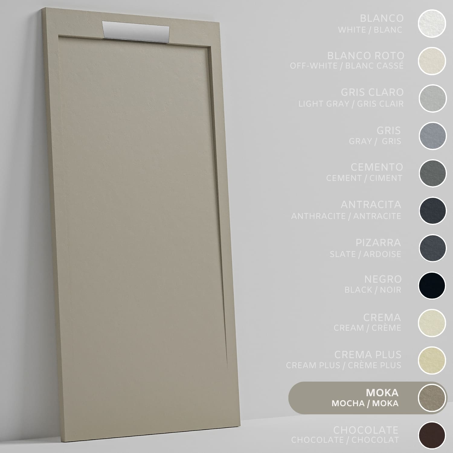 SOULHOME Brodzik prysznicowy– Żywica– Gel Coat– Gładka/Kamienna tekstura – Antypoślizgowy – Moka- 130X70- Niski 3cm– Elegancki