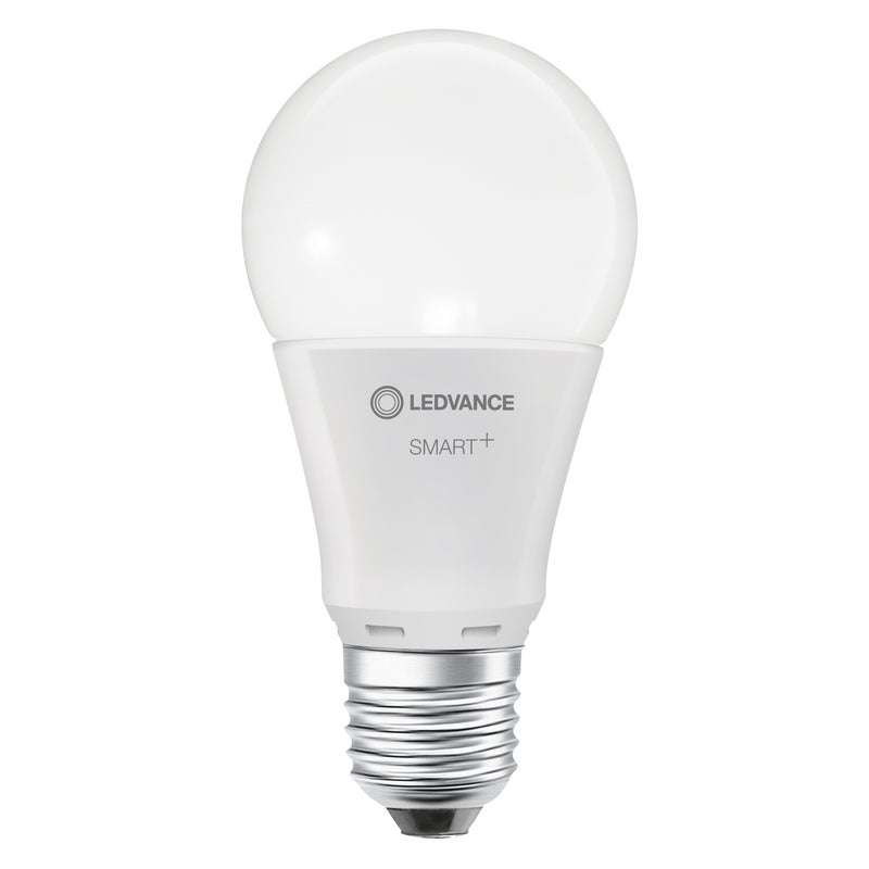 Wersja polska — SMART+ WIFI LED lamp, frosted look, 14W, 1521lm, classic bulb shape with E27 base, warm white light at 2700K, dimmable, app or voice c