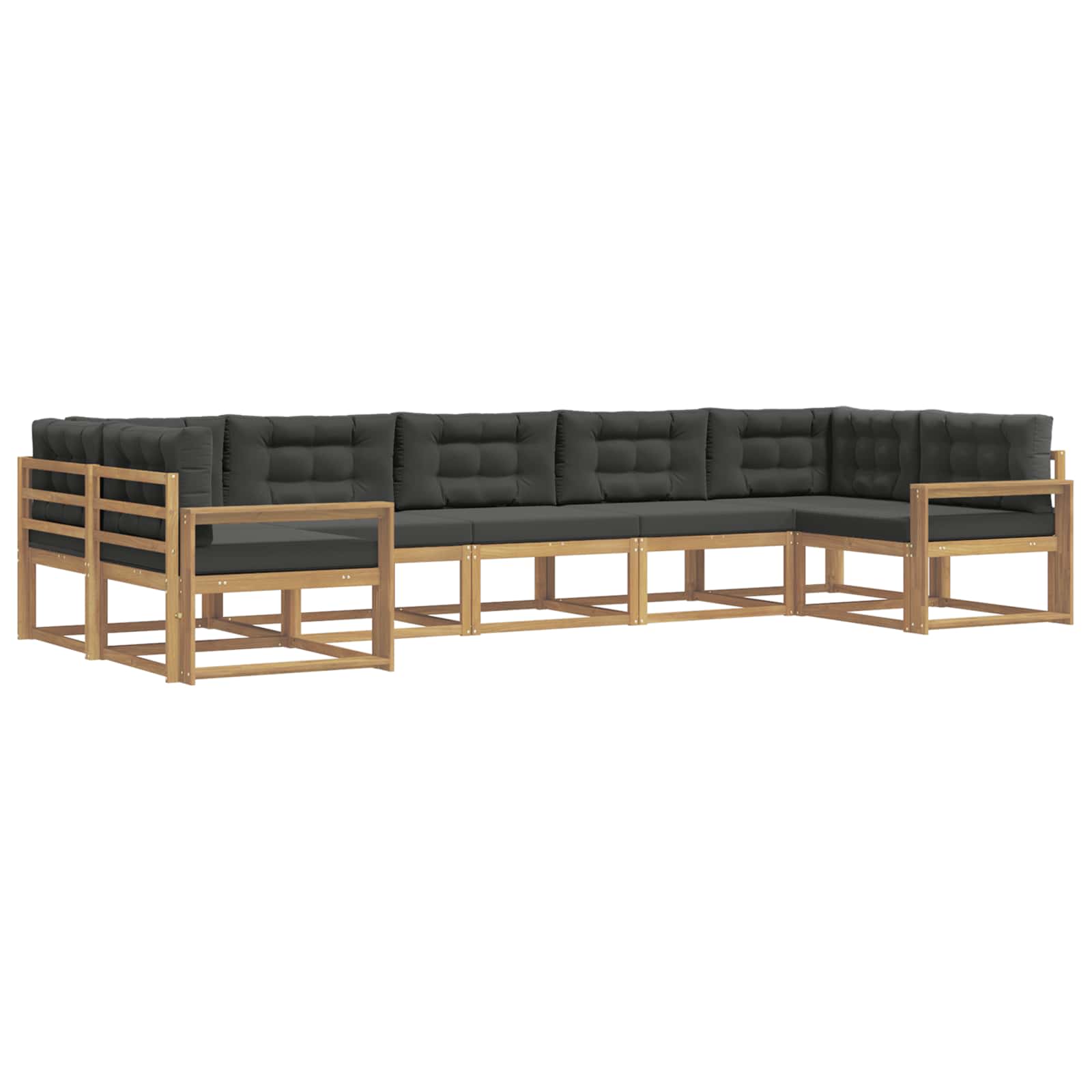 Zestaw sof na zewnątrz z poduszką 7 pcs Biały i antracyt