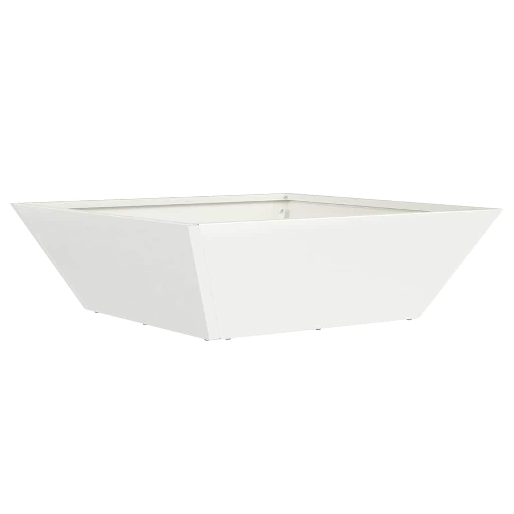 Doniczka ogrodowa Biały 50 x 50 x 15 cm Stal zimnogięta