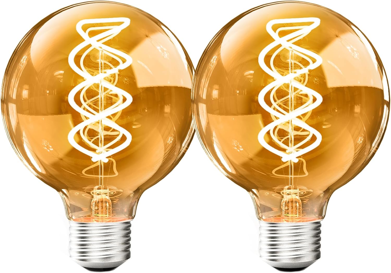 Zestaw 2 ściemnialnych żarówek Vintage Edison, żarówka Vintage Edison 4W E27, żarówka G80 ze szkła brązowego 2700K [klasa energetyczna F]