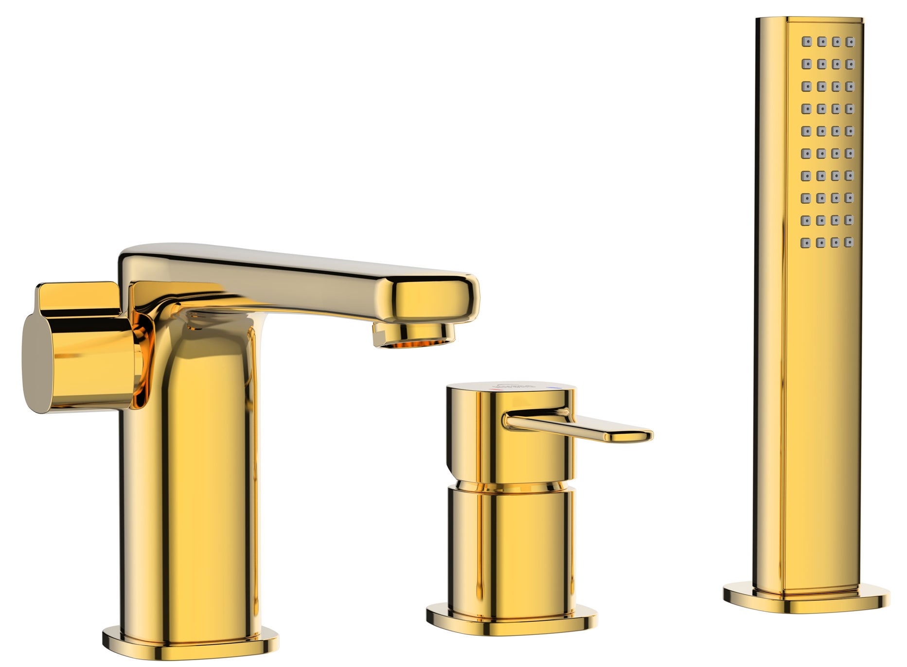 Bateria wannowa 3-otworowa Glamour, kolor złoty
