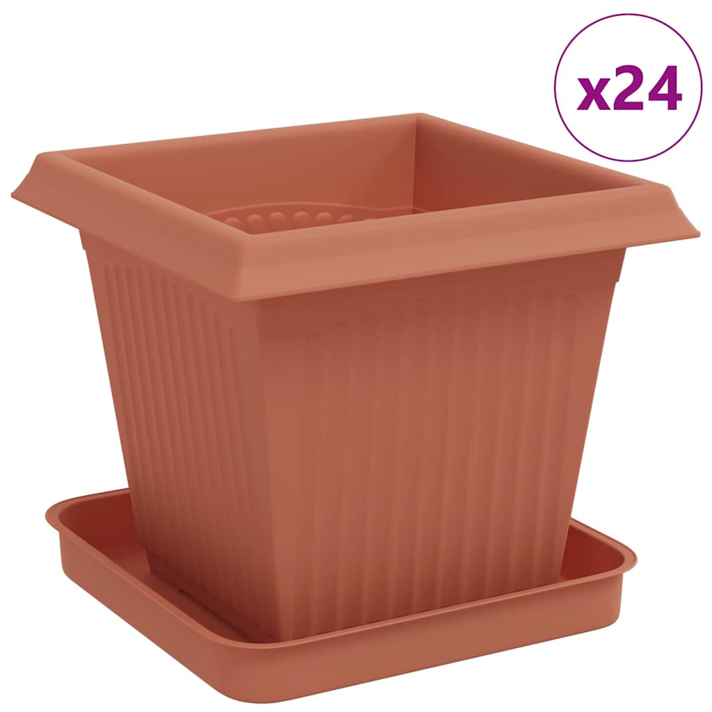 Doniczki 24 pcs Czerwony ceglasty 16 x 16 x 14 cm