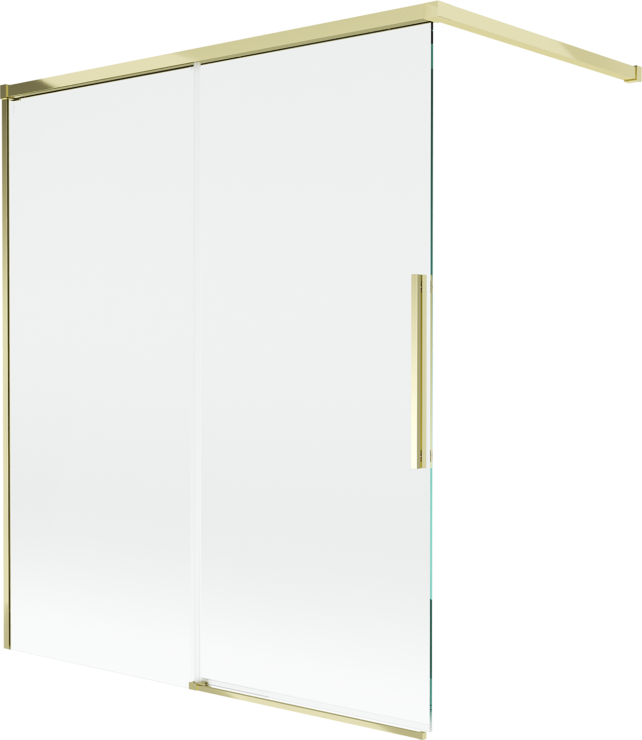 Mexen Rox parawan nawannowy 2-skrzydłowy rozsuwany 140 x 150 cm, transparent, złoty - 8C9-140-003-50-00