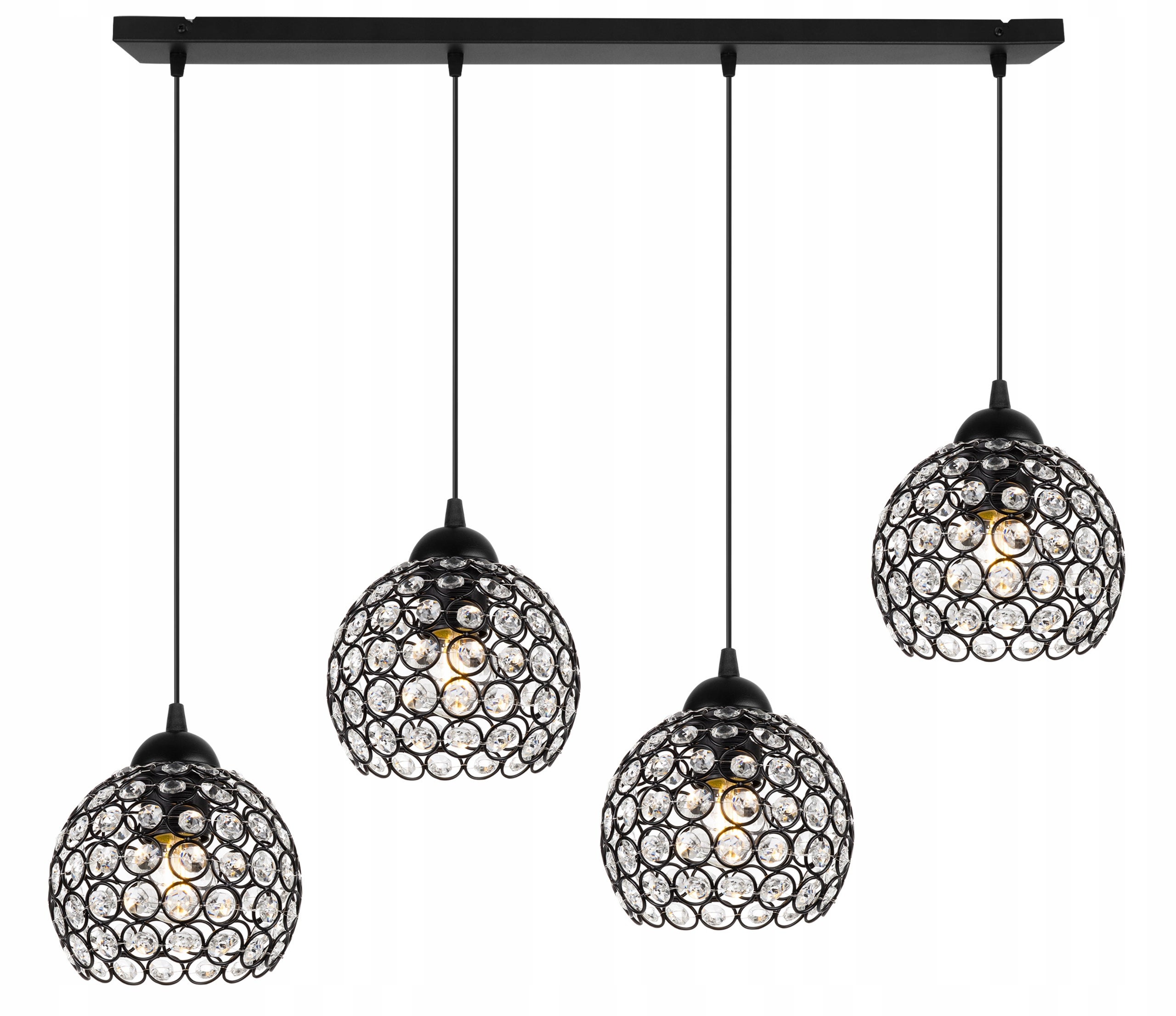 Lampa sufitowa wisząca Light Home LH Crystal 4x E27 60W czarny