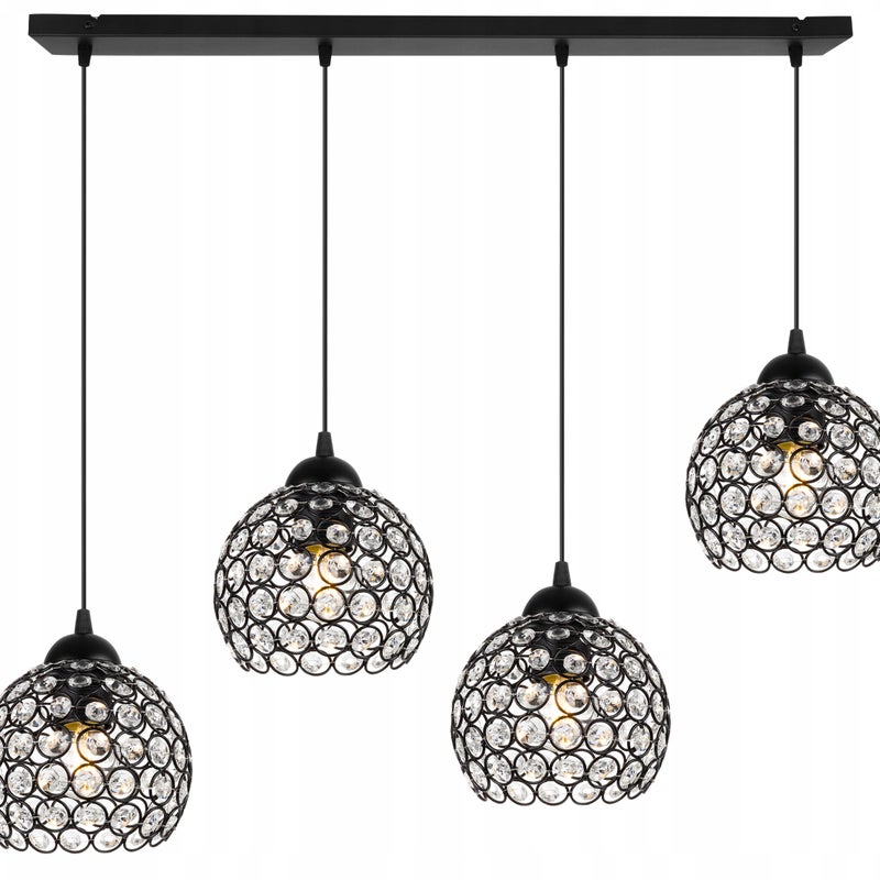 Lampa sufitowa wisząca Light Home LH Crystal 4x E27 60W czarny