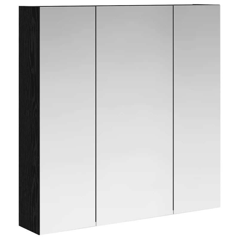 Szafka z lustrem do łazienki Czarny Dąb 70 x 14,5 x 70 cm