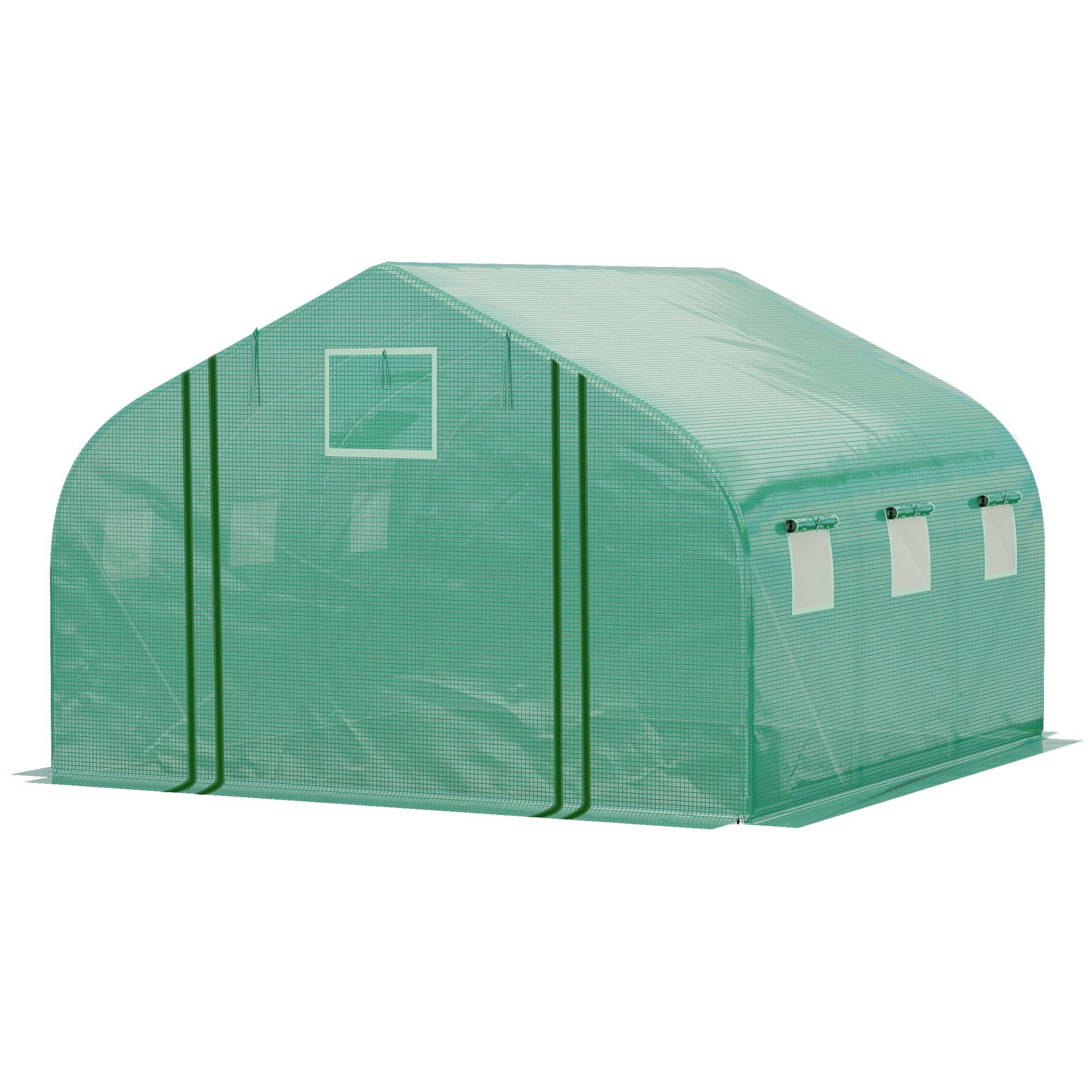 Szklarnia tunelowa 3,5x3x2m - 6 okien, drzwi zamykane na suwak, rolowana, ocynkowana stal