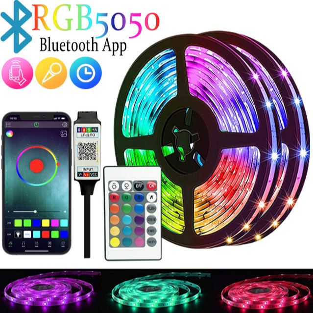 Taśma LED Bluetooth Smart 3M 360 RGB 5050 SMD - z pilotem + Aplikacja, synchronizacja z rytmem muzyki/funkcje USB