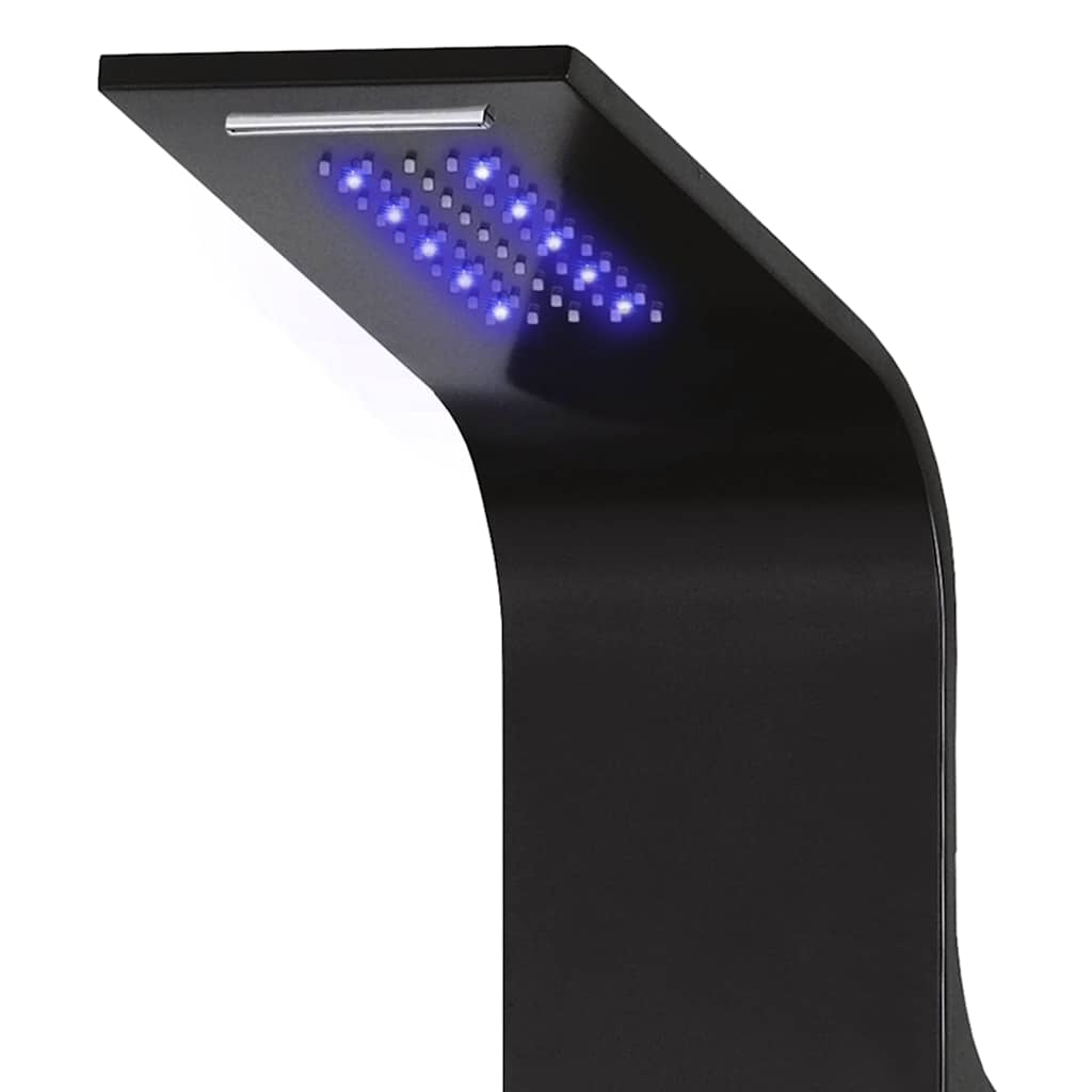Panel Prysznicowy Hydromasażowy z Deszczownicą z Termostatem Czarny