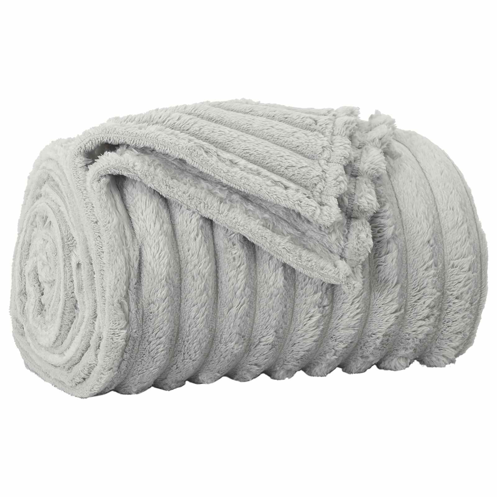 Koc Polarowy Narzuta na Łóżko 240x270 cm 260 g/m² Szary