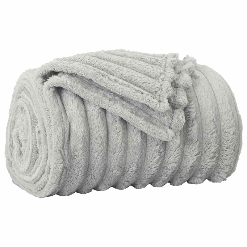 Koc Polarowy Narzuta na Łóżko 240x270 cm 260 g/m² Szary
