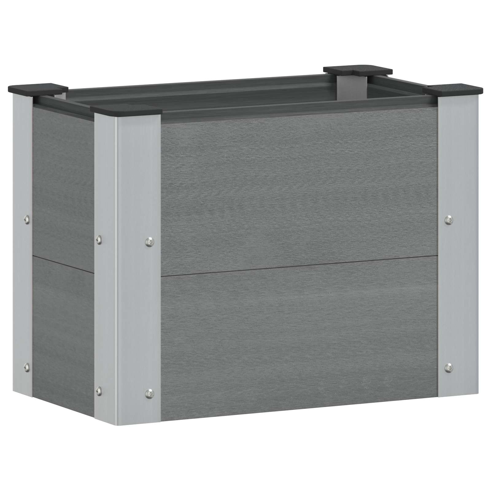 Rabata Ogrodowa na Warzywa WPC 50x30x36 cm Szara na Kwiaty na Zioła