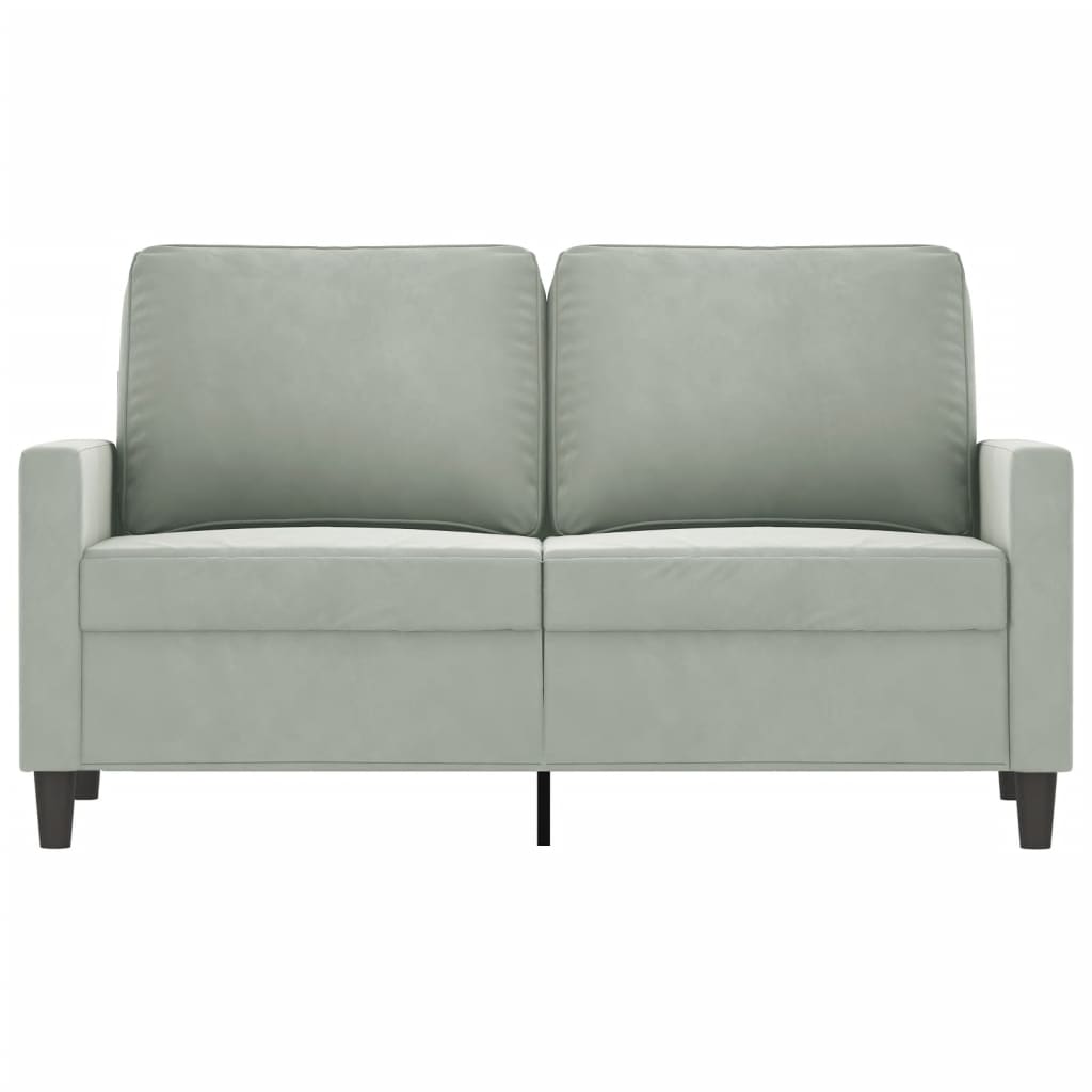 Sofa 2-osobowa, jasnoszara, 120 cm, tapicerowana aksamitem