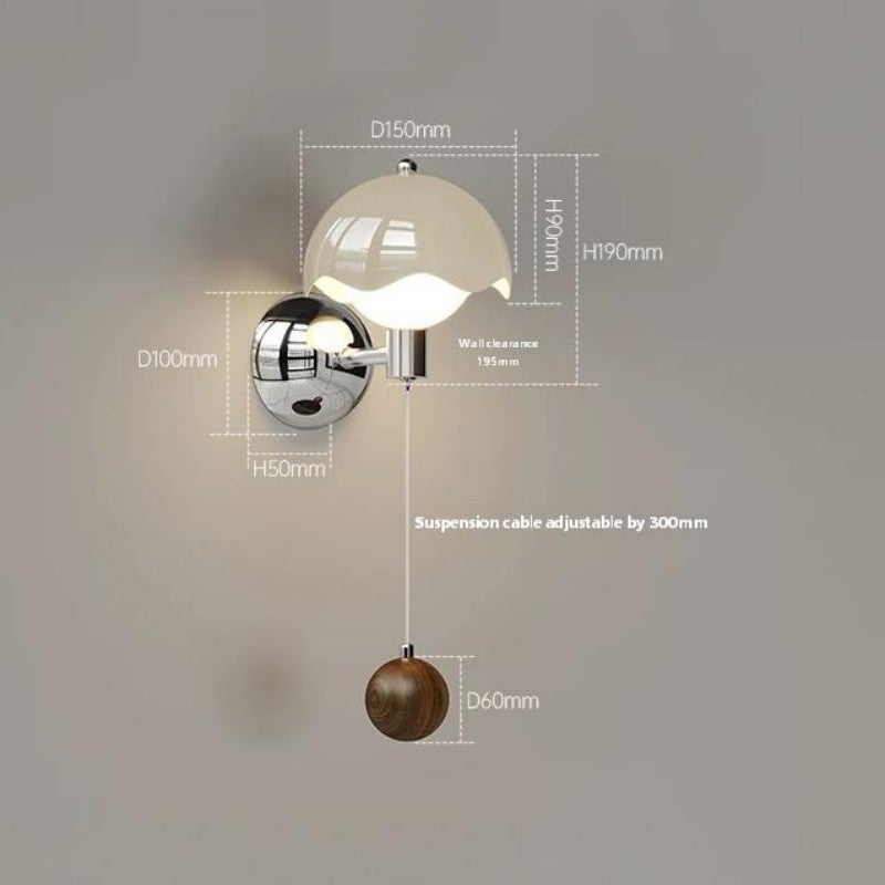 Lampa nocna LED, kinkiet w stylu vintage (kolor kremowy) do sypialni/salonu, designerska oprawa, 3000/4000/6000 K