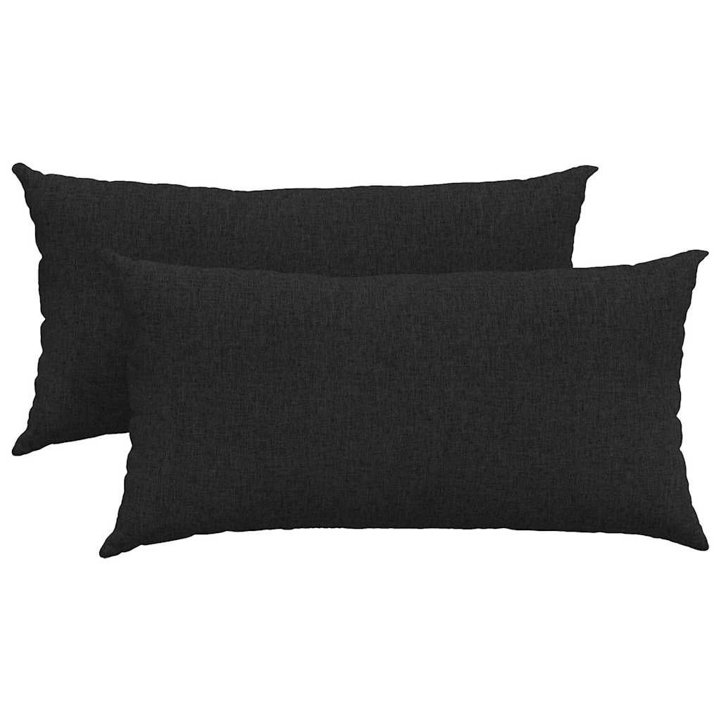 Poduszki na sofę 2 pcs Czarny 80 x 40 cm tkanina