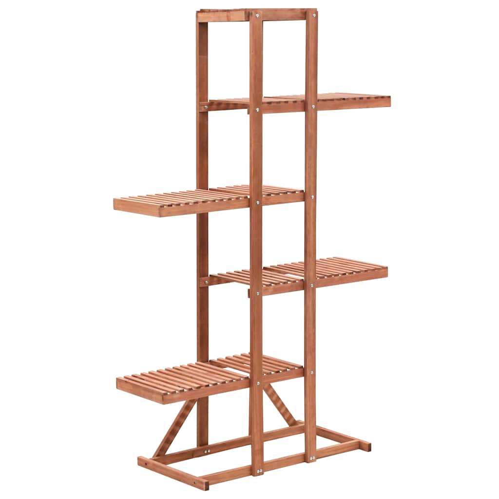 Kwietnik Stojący Drewniany 139 cm Brązowy z Półkami