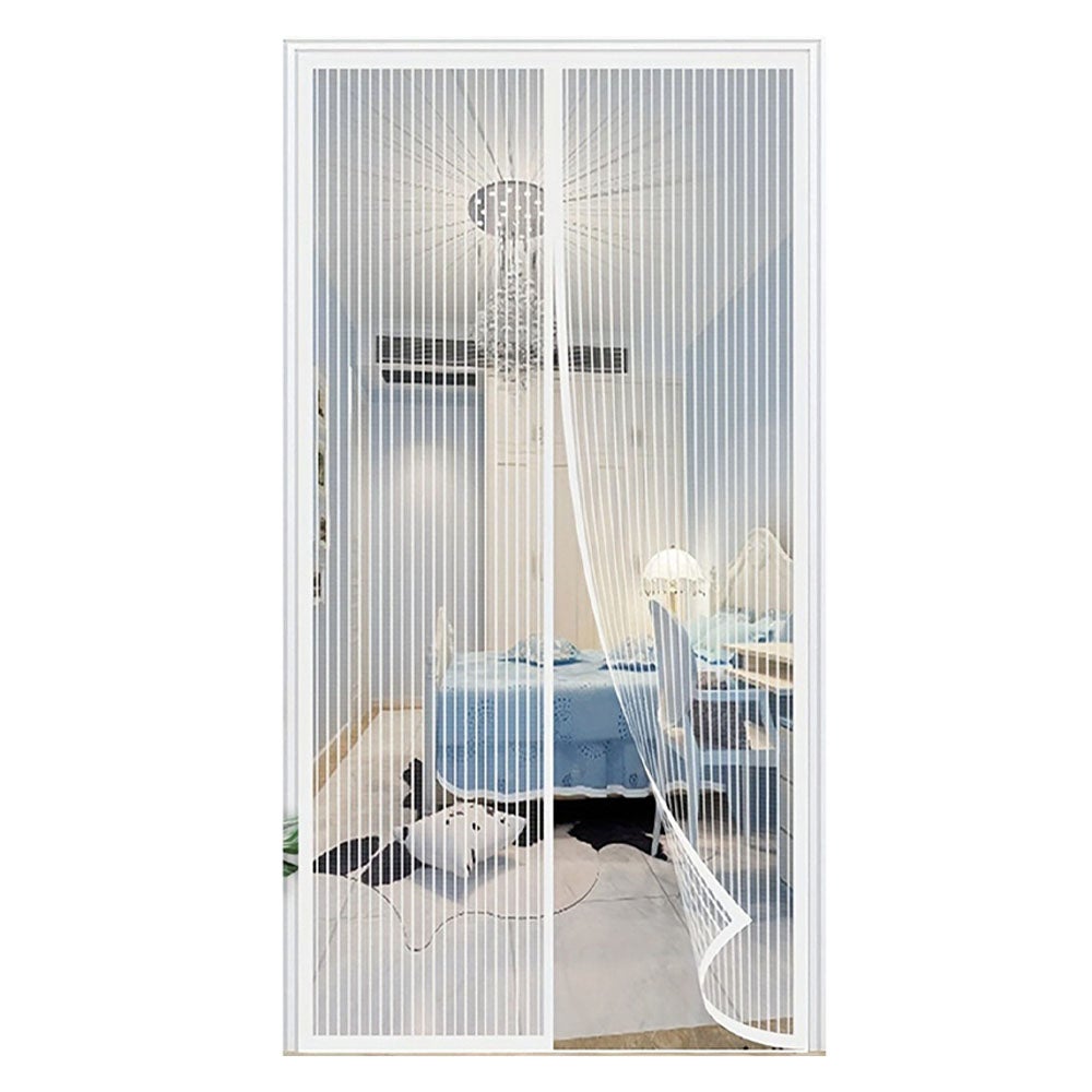 Moskitiera magnetyczna na drzwi 90 x 210 cm, idealna na balkon, do salonu, na zewnątrz, do drzwi przesuwnych itp., biała