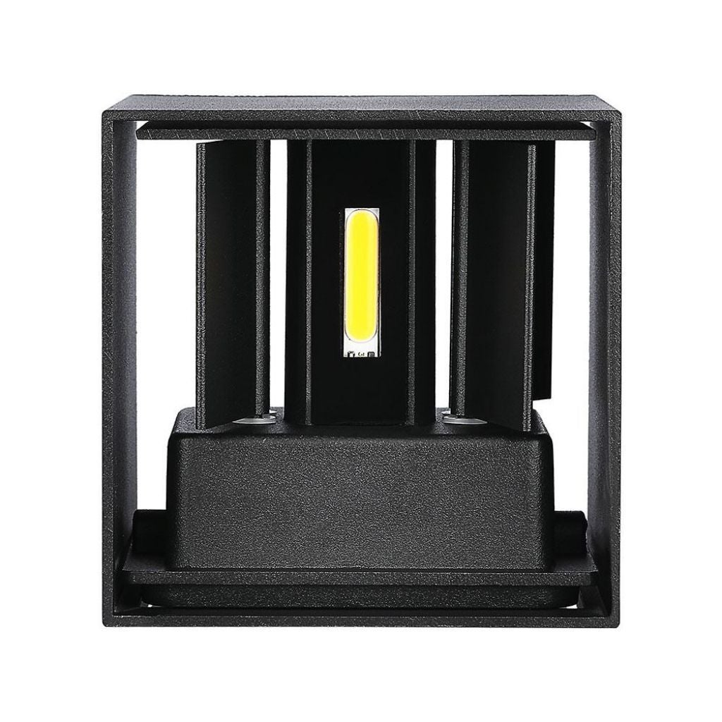 Lampada LED da Muro Quadrata Doppio LED COB 11W Colore Nero Satinato Fascio Luminoso Regolabile 4000K IP65