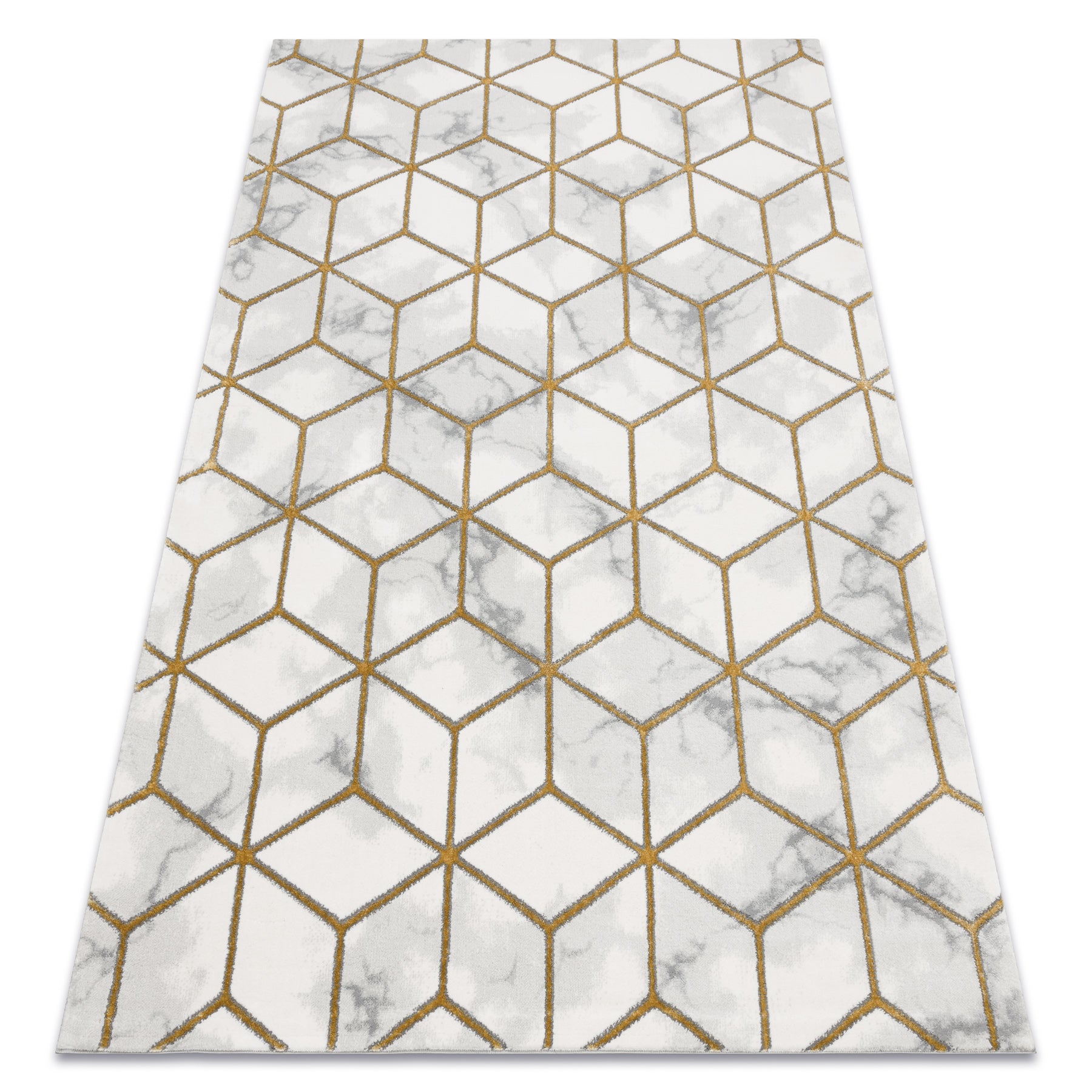 Dywan EMERALD ekskluzywny 1014 glamour, stylowy kostka krem / złoty 240x330 cm