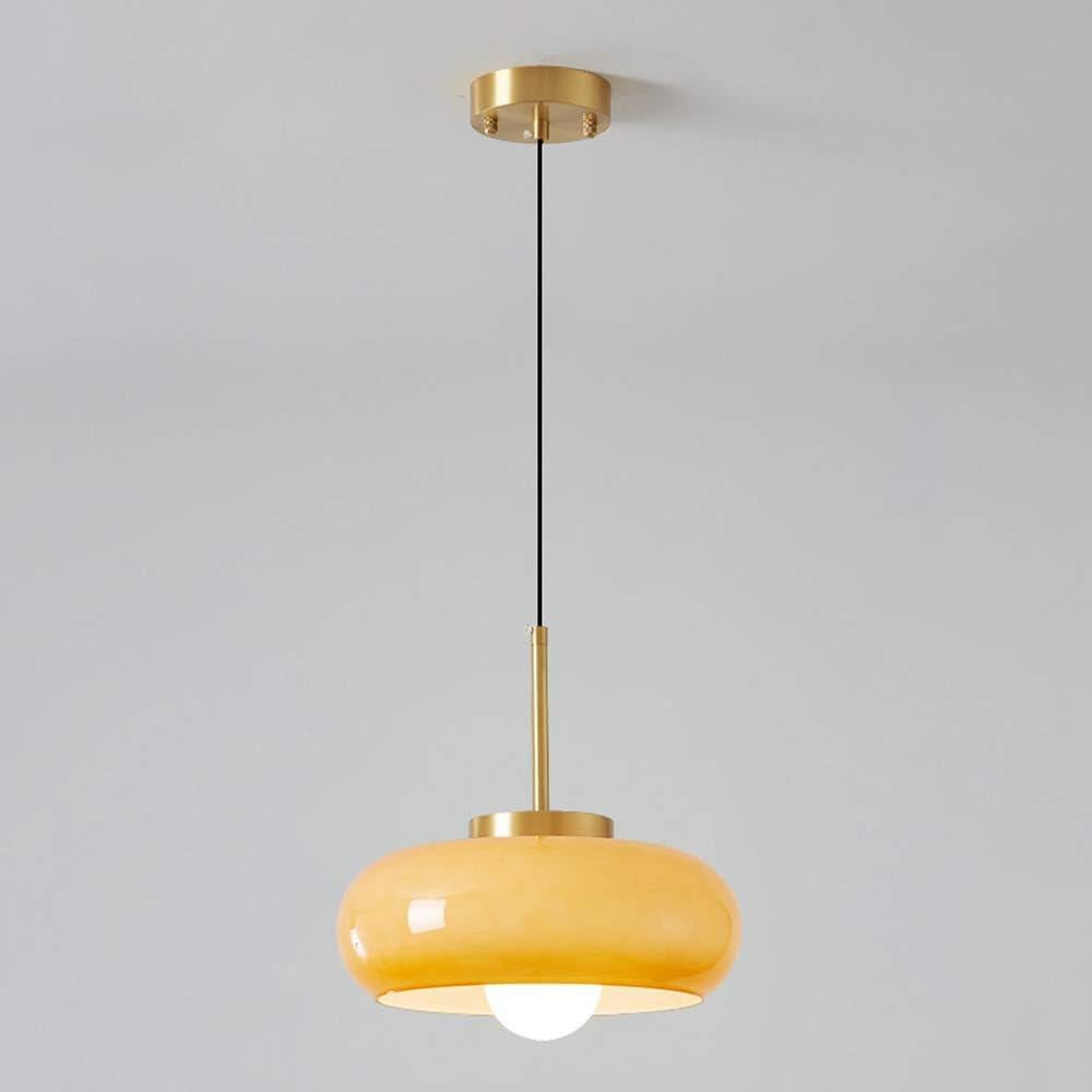 Pomarańczowa lampa wisząca ze szkła, lampa wisząca do przedpokoju i kuchni, 28 cm