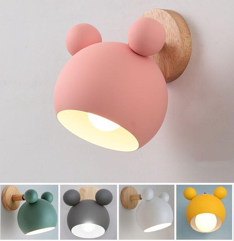 Kreatywna lampa ścienna Mickey w kształcie pnia (Różowa, Bez Źródła Światła)18*18*21cm