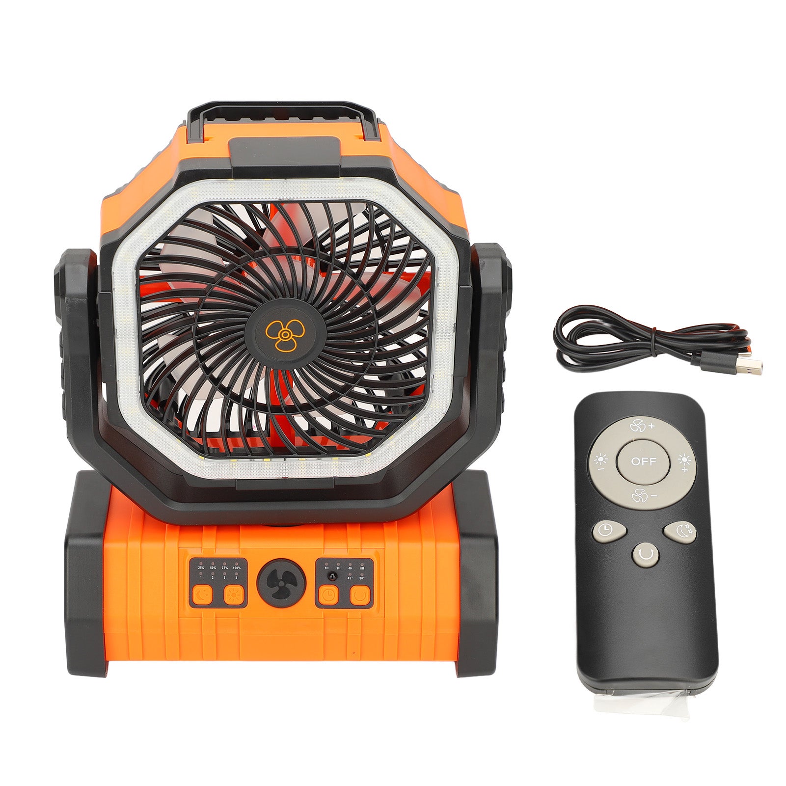 Przenośny kemping wentylator z lampa i zdalny Dual haczyk Plastic akumulatorowy zasilany bateriami cichy USB biurko wentylator zewnętrzny 20000