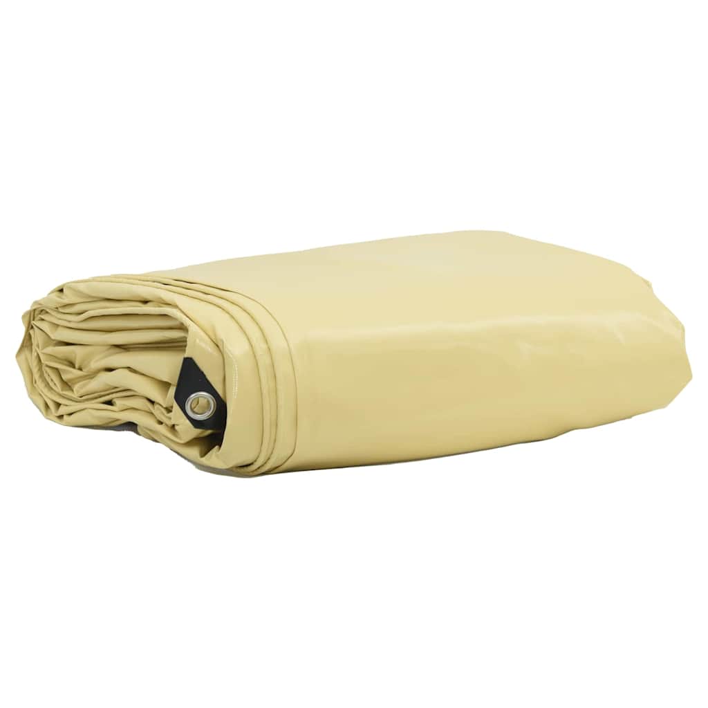 Plandeka 650g / m² Beżowy 3 x 3 m Płótno z powłoką PVC vidaXL