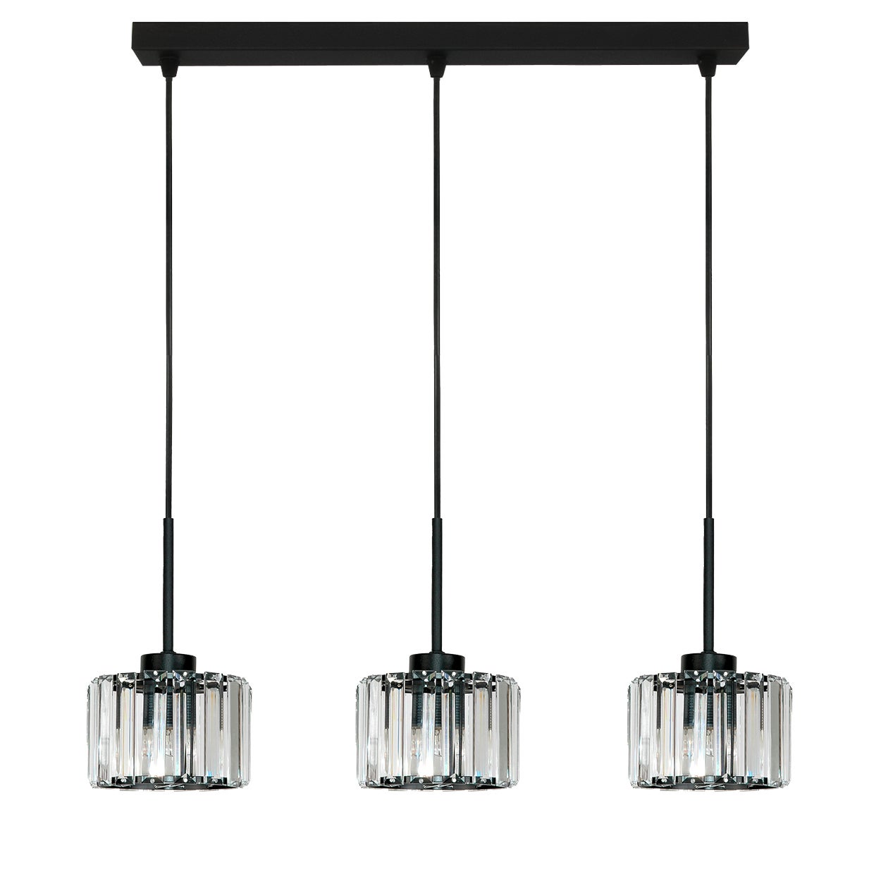 Lampa wisząca OMENA czarna 3 punktowa do jadalni E27 Edylit