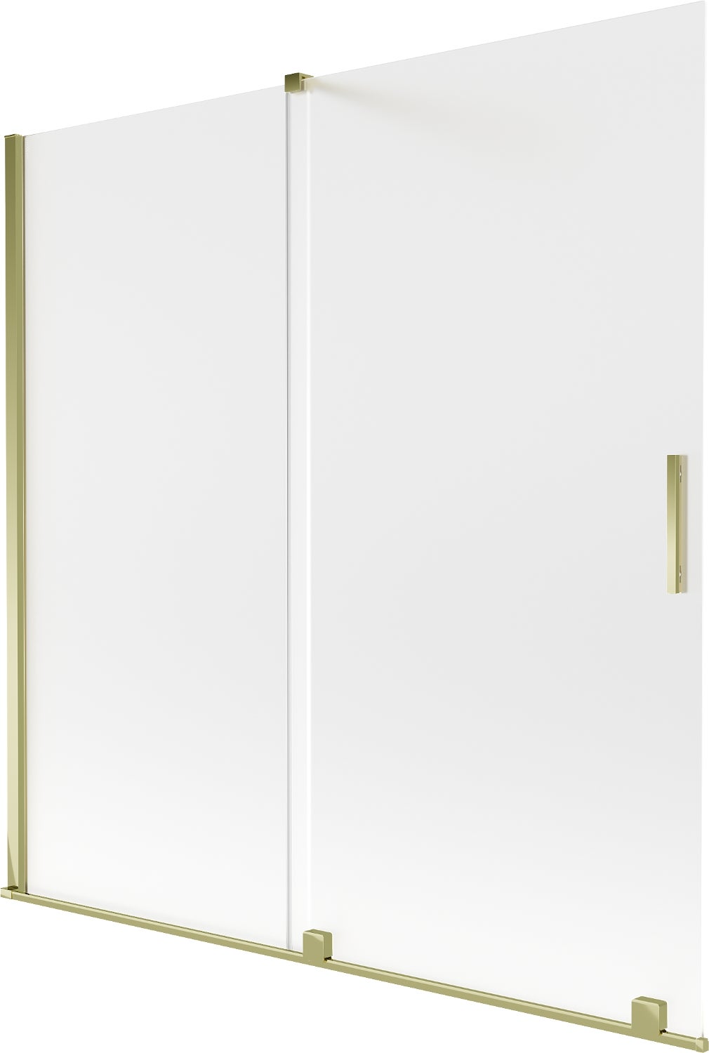 Mexen Velar parawan nawannowy 2-skrzydłowy rozsuwany 160 x 150 cm, szron, złoty - 896-160-000-31-50