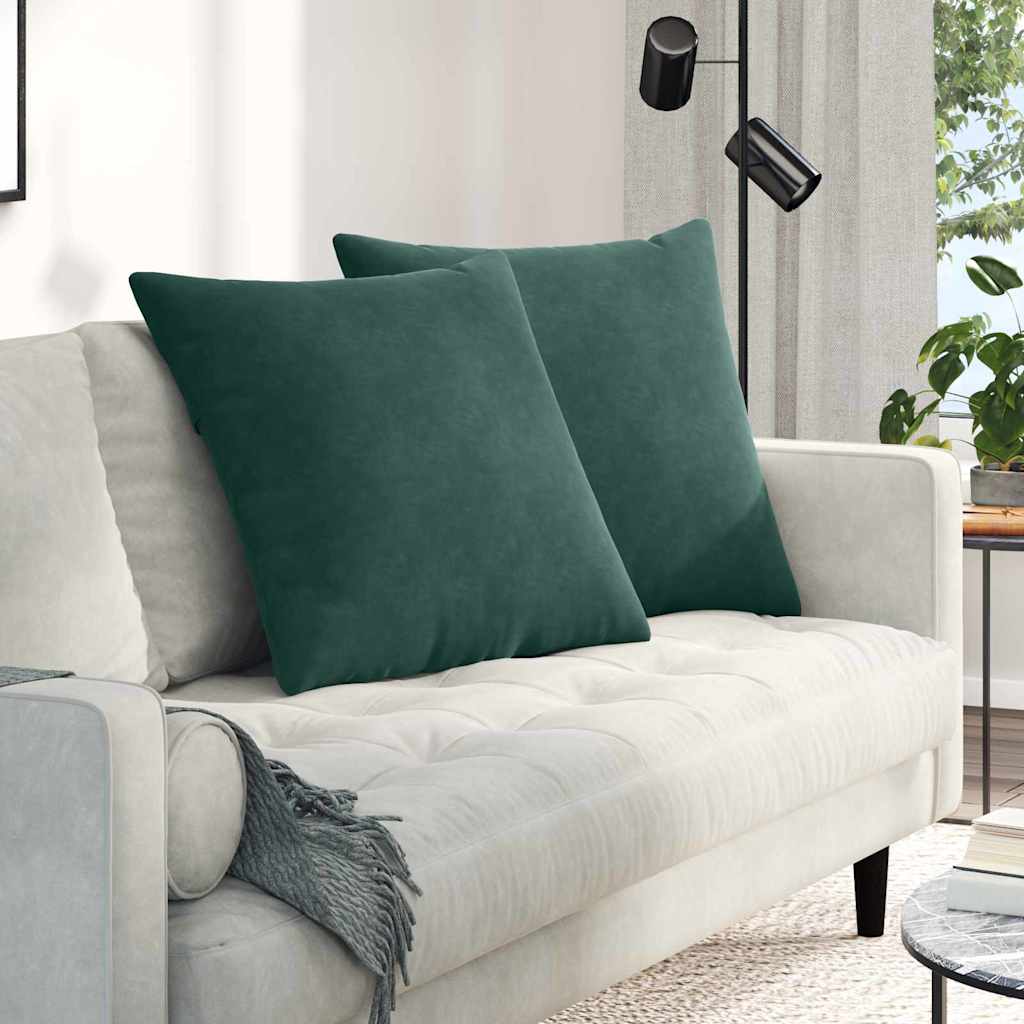 Poduszki na sofę 2 pcs Ciemna zieleń 80 x 80 cm vidaXL