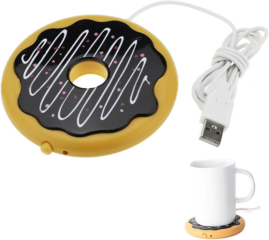 Podkładka termiczna USB w kształcie ciasteczka, pączka, słodki gadżet na biurko
