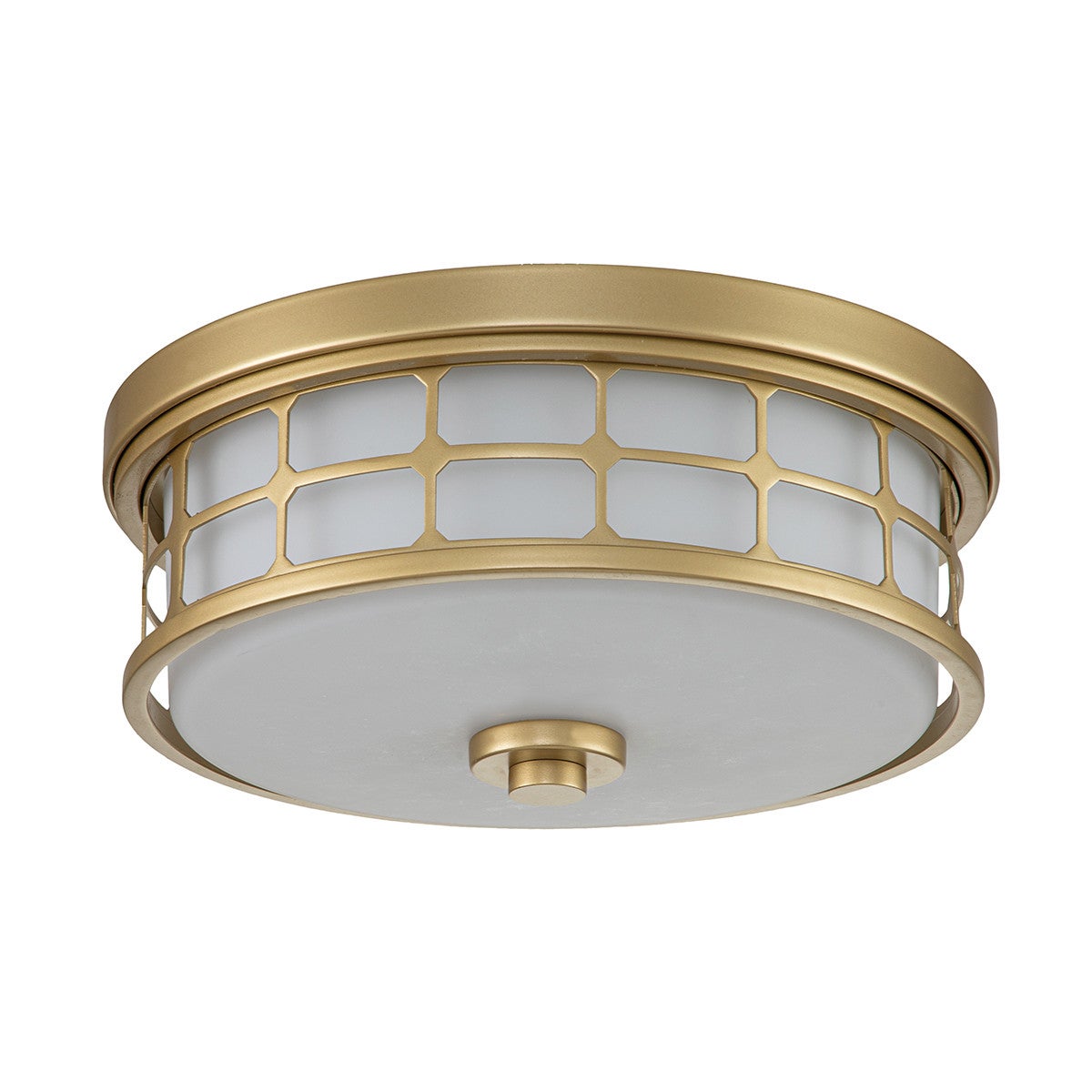 Plafonnier Quoizel Verre Opale,Acier Laiton naturel peint