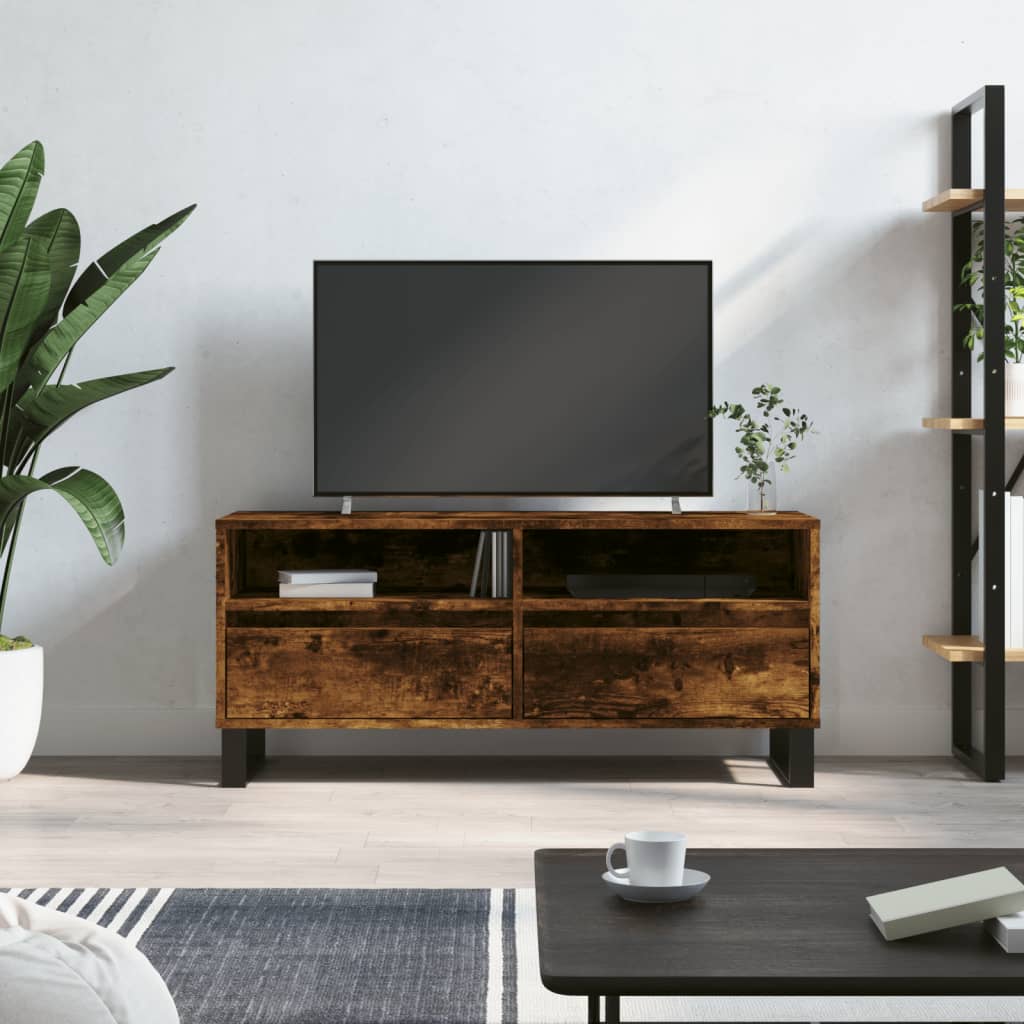 vidaXL Szafka TV, przydymiony dąb, 100x34,5x44,5 cm