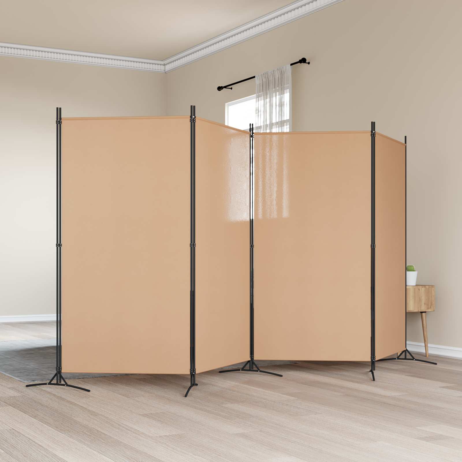 4-panelowy parawan Beżowy 346 x 180 cm tkanina vidaXL