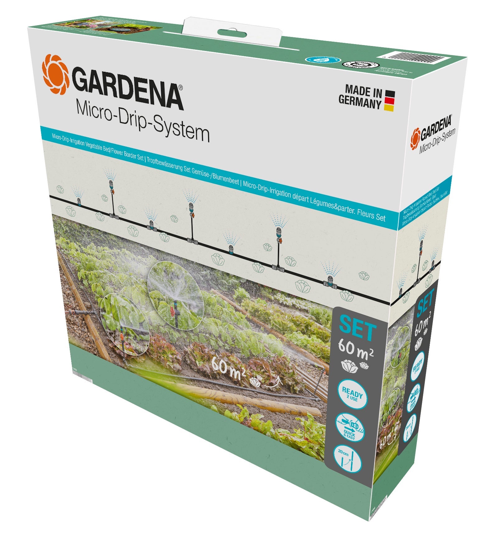Zestaw do nawadniania kropelkowego do ogrodów warzywnych do 60 m² GARDENA 13450-20