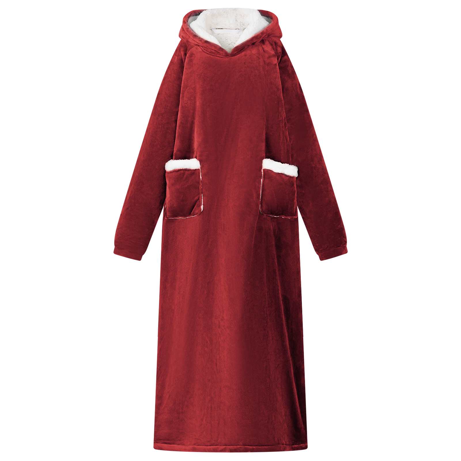 Bluza-koc Bordeaux Czerwony L Fleece i Flanela vidaXL