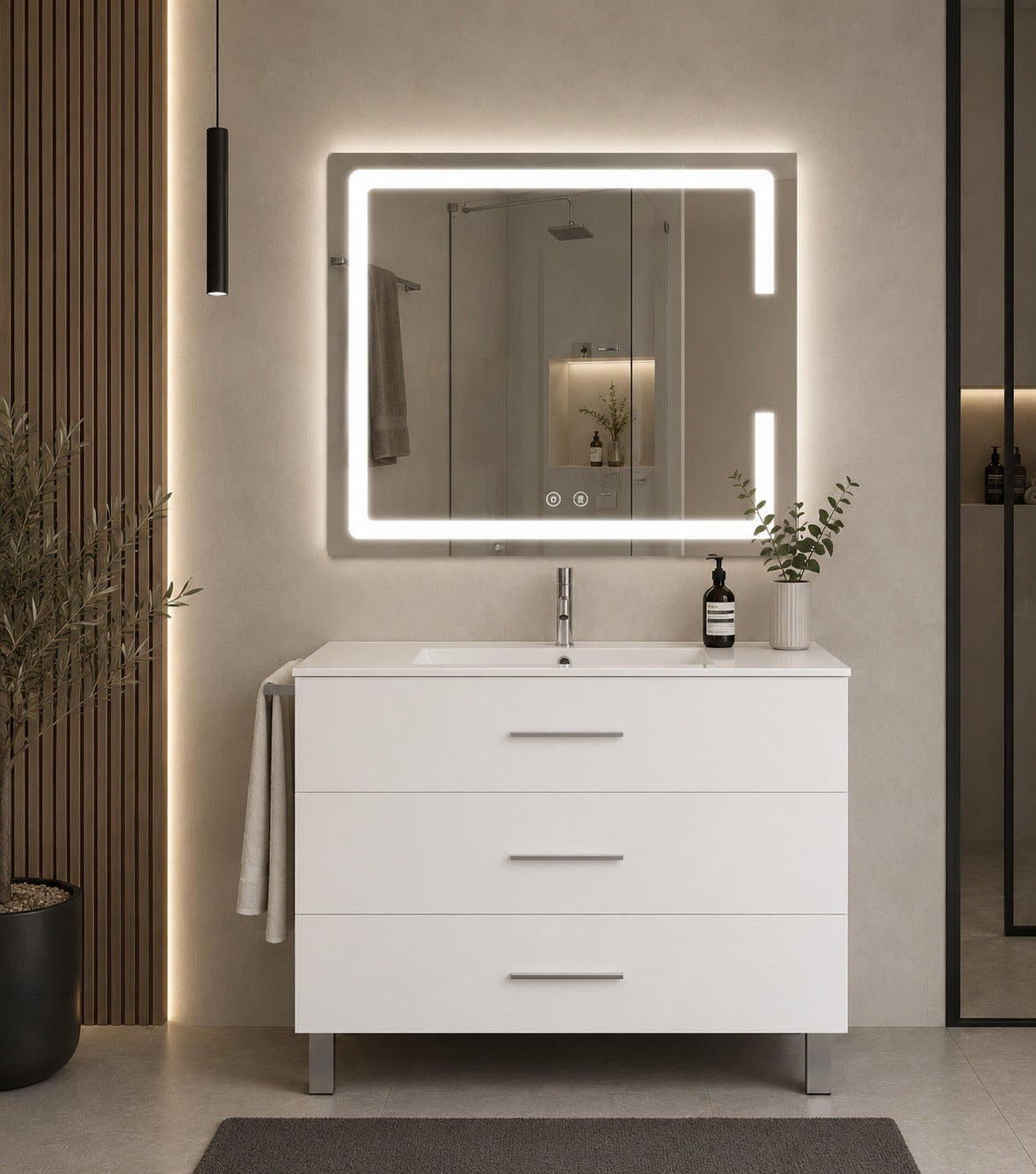 Szafka łazienkowa z umywalką ORIGENBATH RIBERA bez lustra 90x40 cm biały