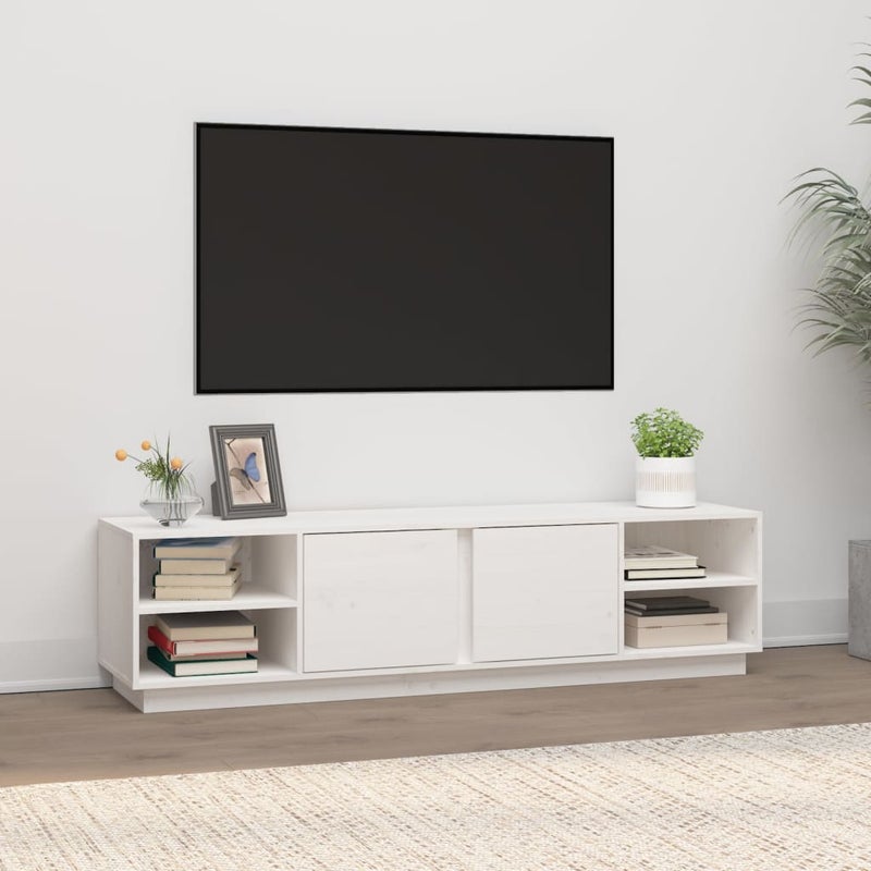 Szafka pod telewizor, biała, 156x40x40 cm, lite drewno sosnowe vidaXL