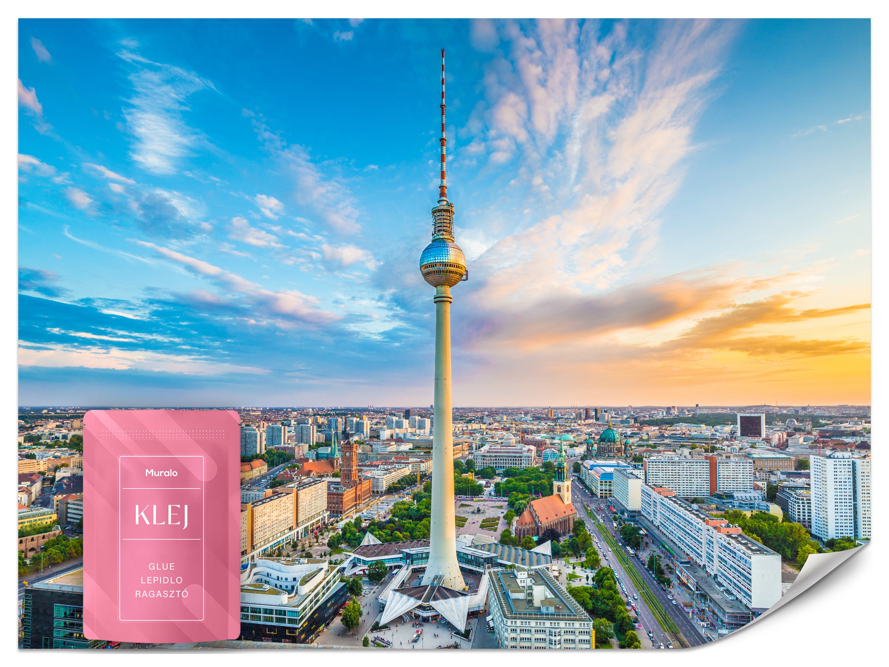 FOTOTAPETA ŚCIENNA DO BIURA WIEŻA TELEWIZYJNA BERLIN PANORAMA 3D 300x210