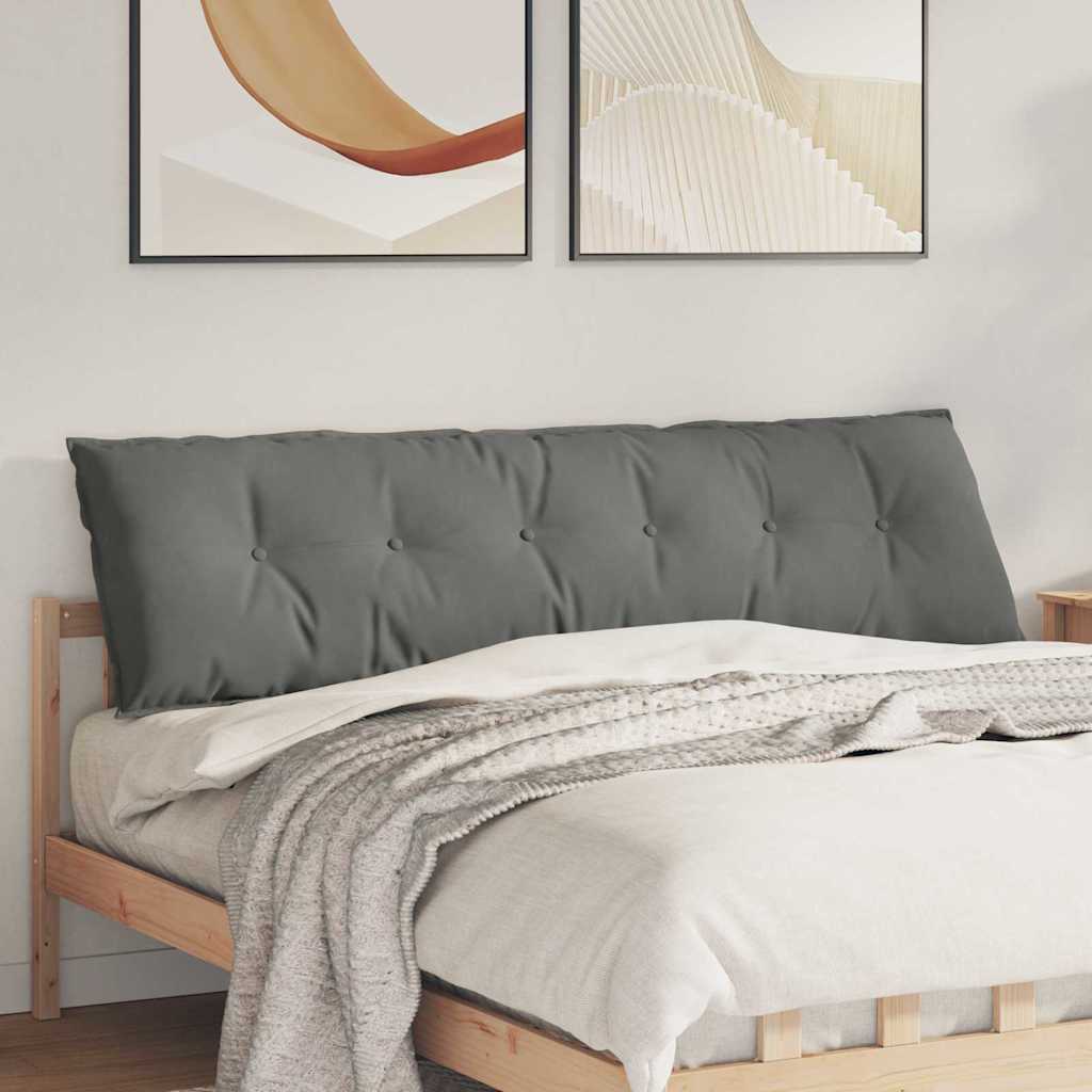 Poduszka na plecy Ciemnoszary 180 x 50 cm Tkanina mikrofibrowa vidaXL