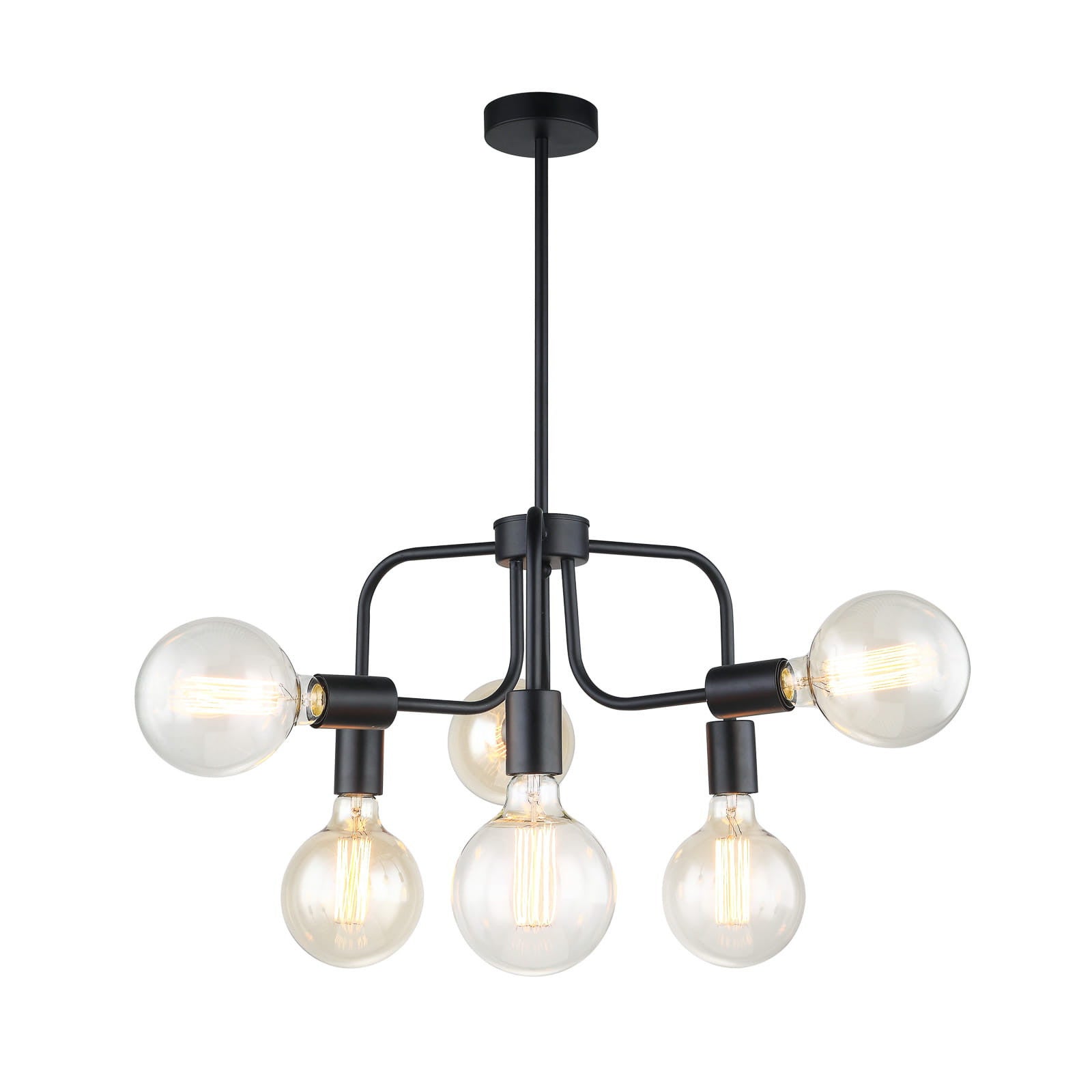Lampa wisząca Kristy czarna 6xE27x60W industrialna wym: 55 x 42 x 42 cm metal Italux