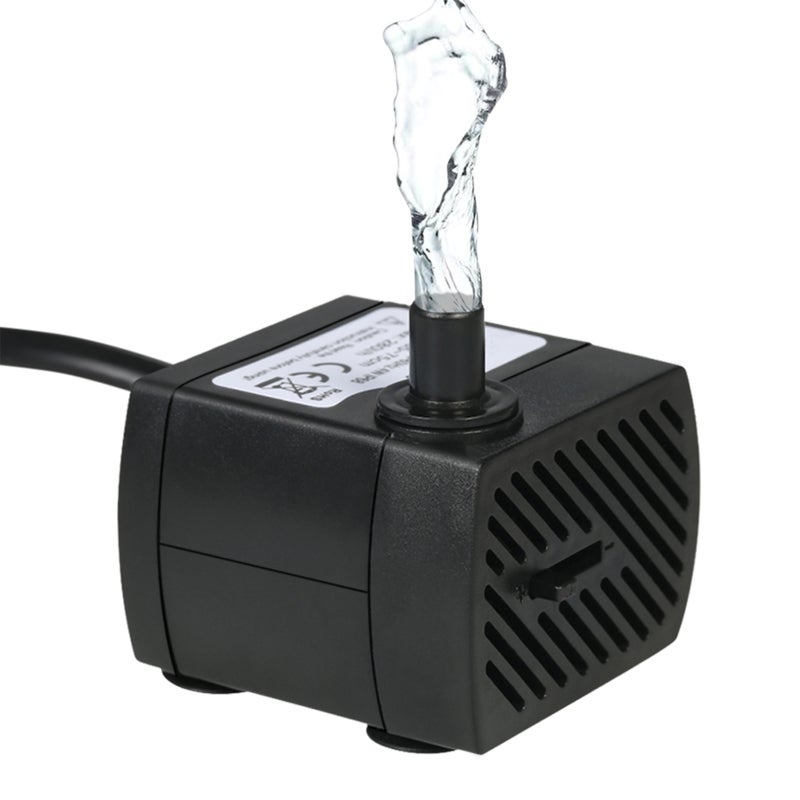 Pompa wodna submersyjna 350L/H 5W, 1 końcówka, kabel 1,5 m, AC220-240V, do akwarium/fontann/stawów/hydroponiki