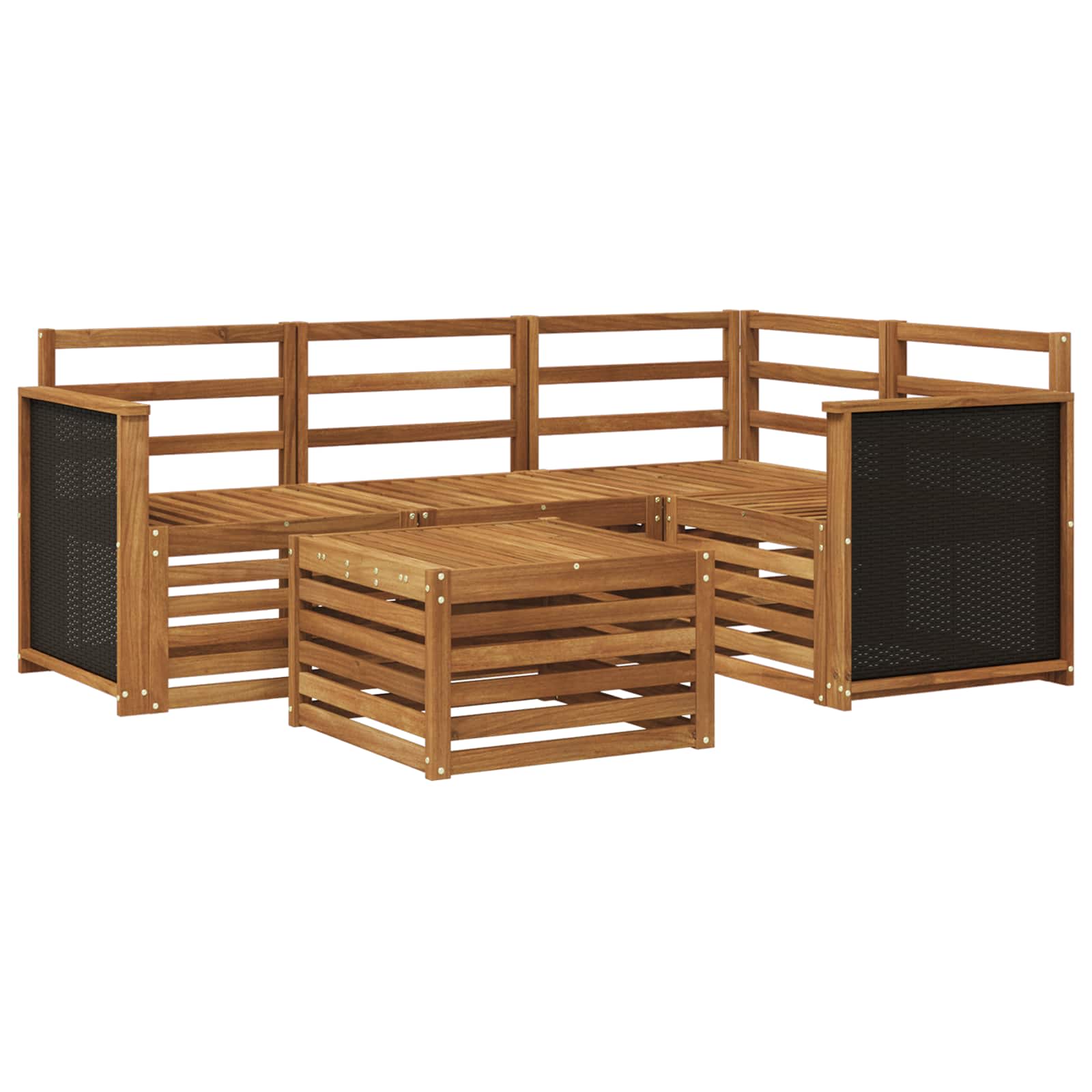 Zestaw sof na zewnątrz 5 pcs naturalny 59 x 59 x 37 cm