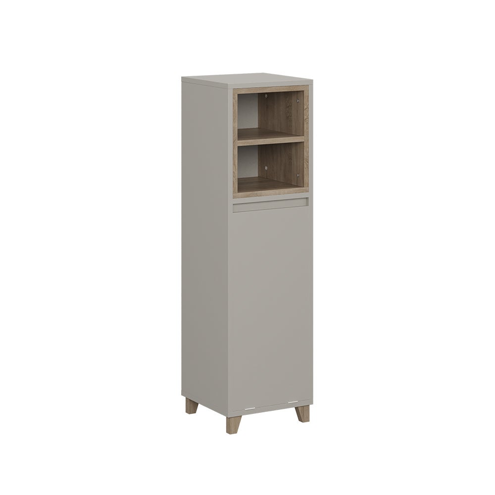 Vicco Szafka Midi Elnor, Szary, 30 x 105.2 cm z rozkładanym koszem na pranie