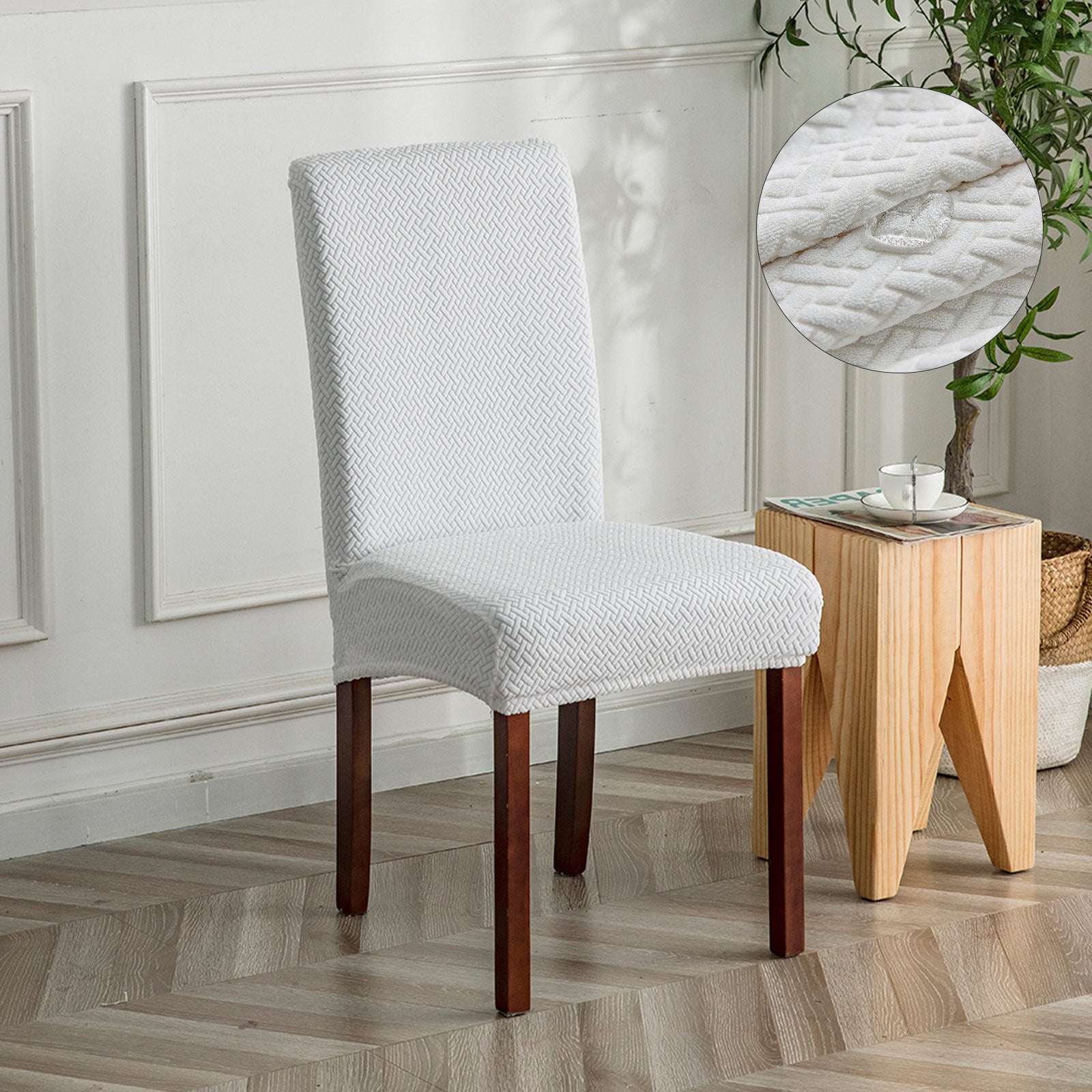 Pokrowce na krzesła w kolorze beżowym, 1 sztuka, elastyczne pokrowce na krzesła do jadalni, nowoczesny styl, zmywalne, odpowiednie do dekoracji, na p
